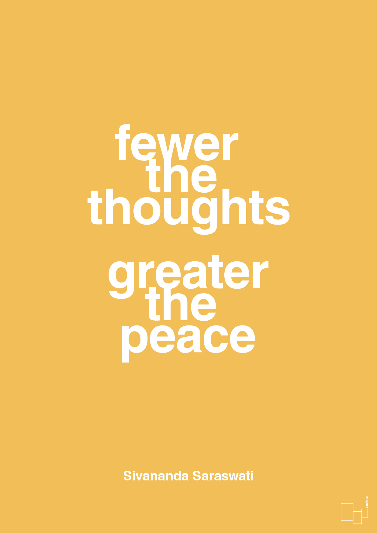 fewer the thoughts greater the peace - Plakat med Citater i Honeycomb