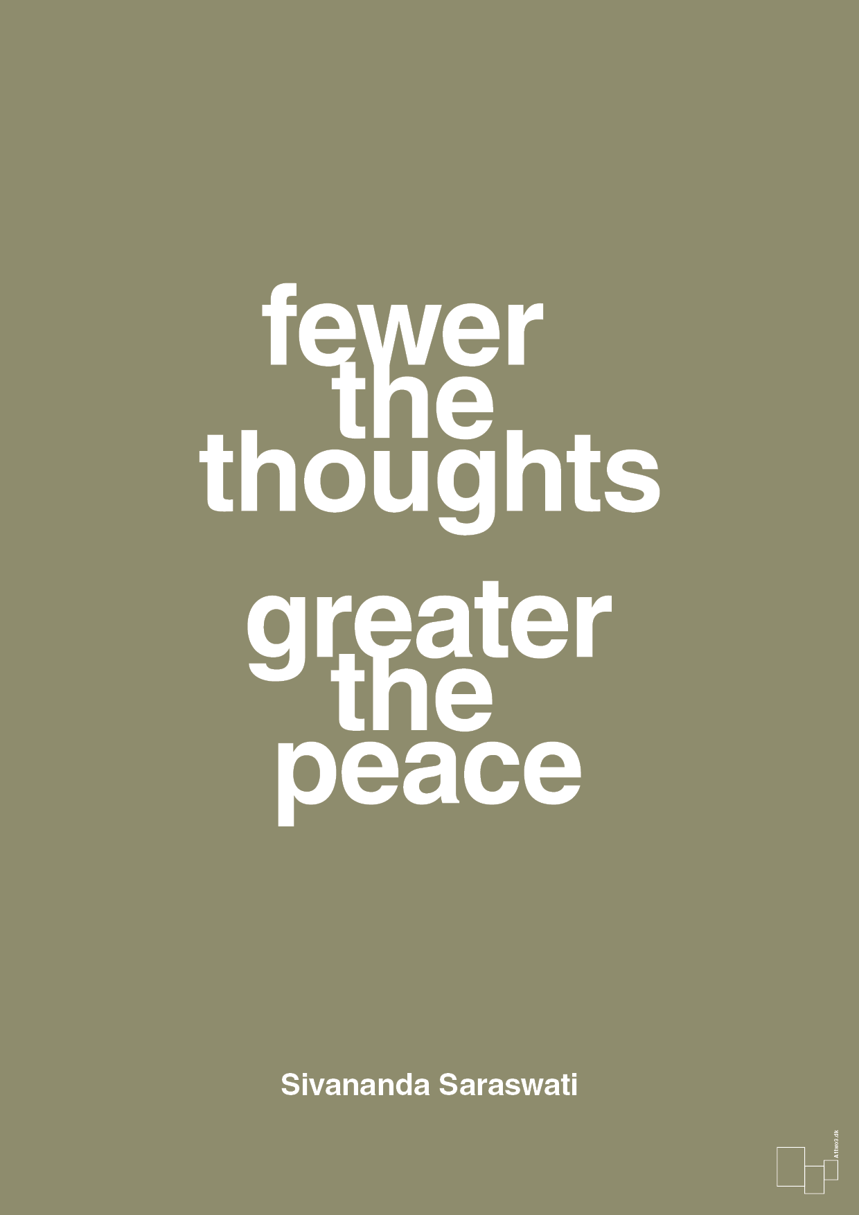 fewer the thoughts greater the peace - Plakat med Citater i Misty Forrest