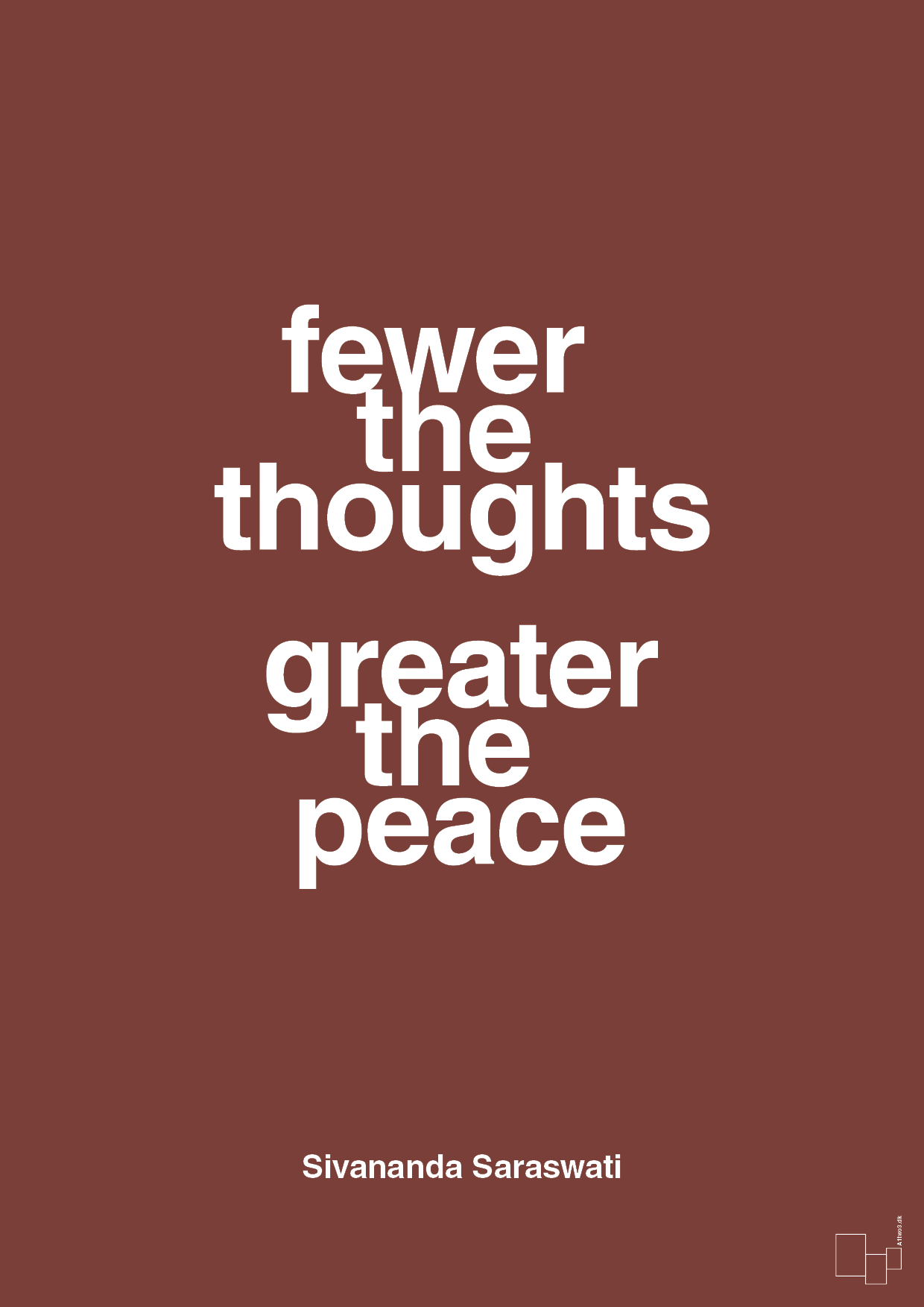 fewer the thoughts greater the peace - Plakat med Citater i Red Pepper
