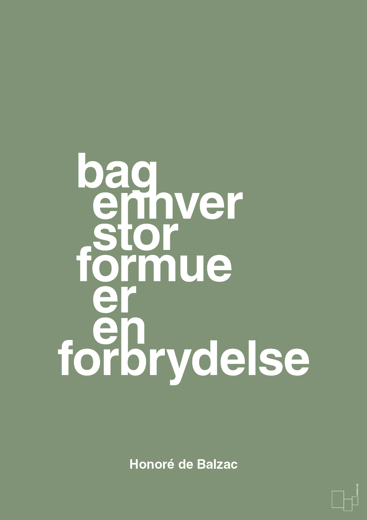 bag enhver stor formue er en forbrydelse - Plakat med Citater i Jade