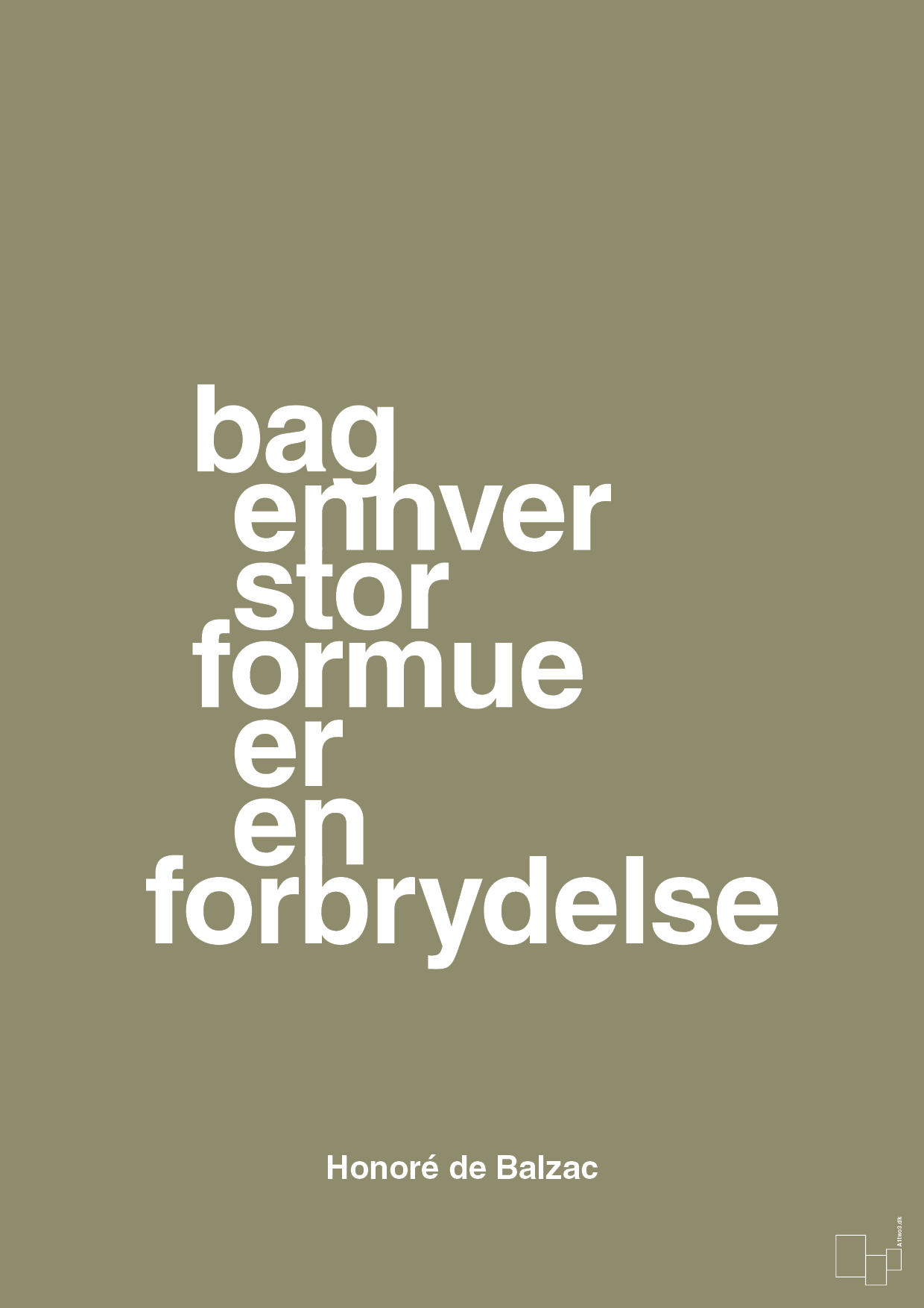 bag enhver stor formue er en forbrydelse - Plakat med Citater i Misty Forrest