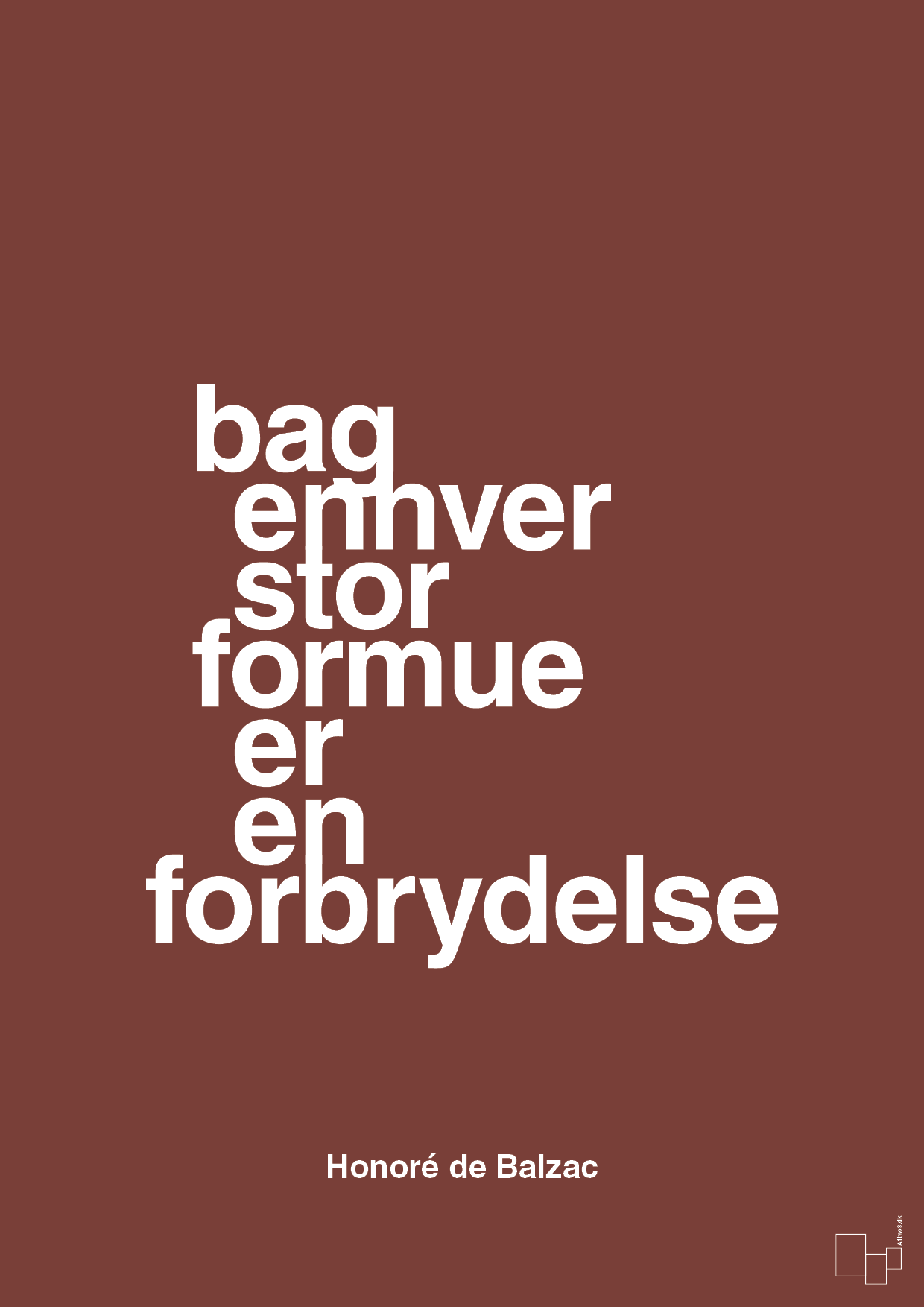 bag enhver stor formue er en forbrydelse - Plakat med Citater i Red Pepper