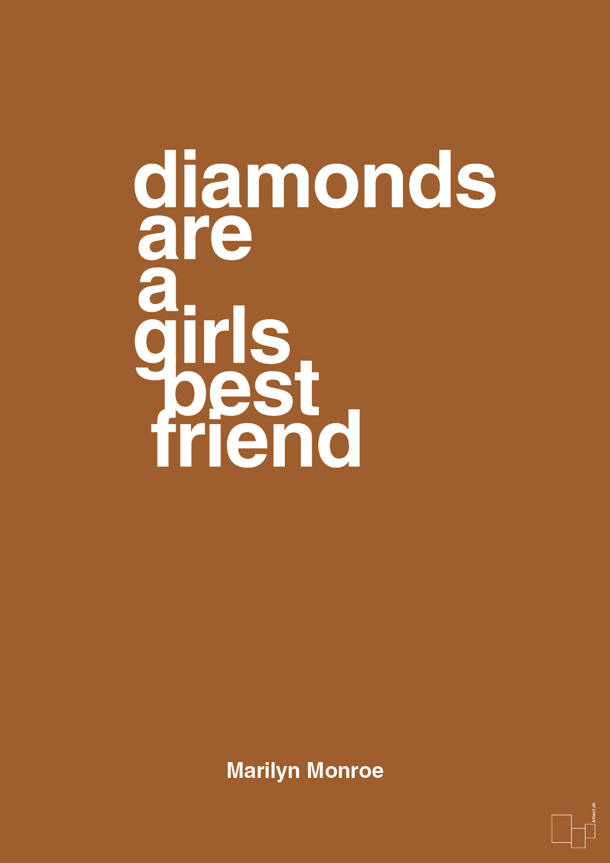 diamonds are a girls best friend - Plakat med Citater i Cognac