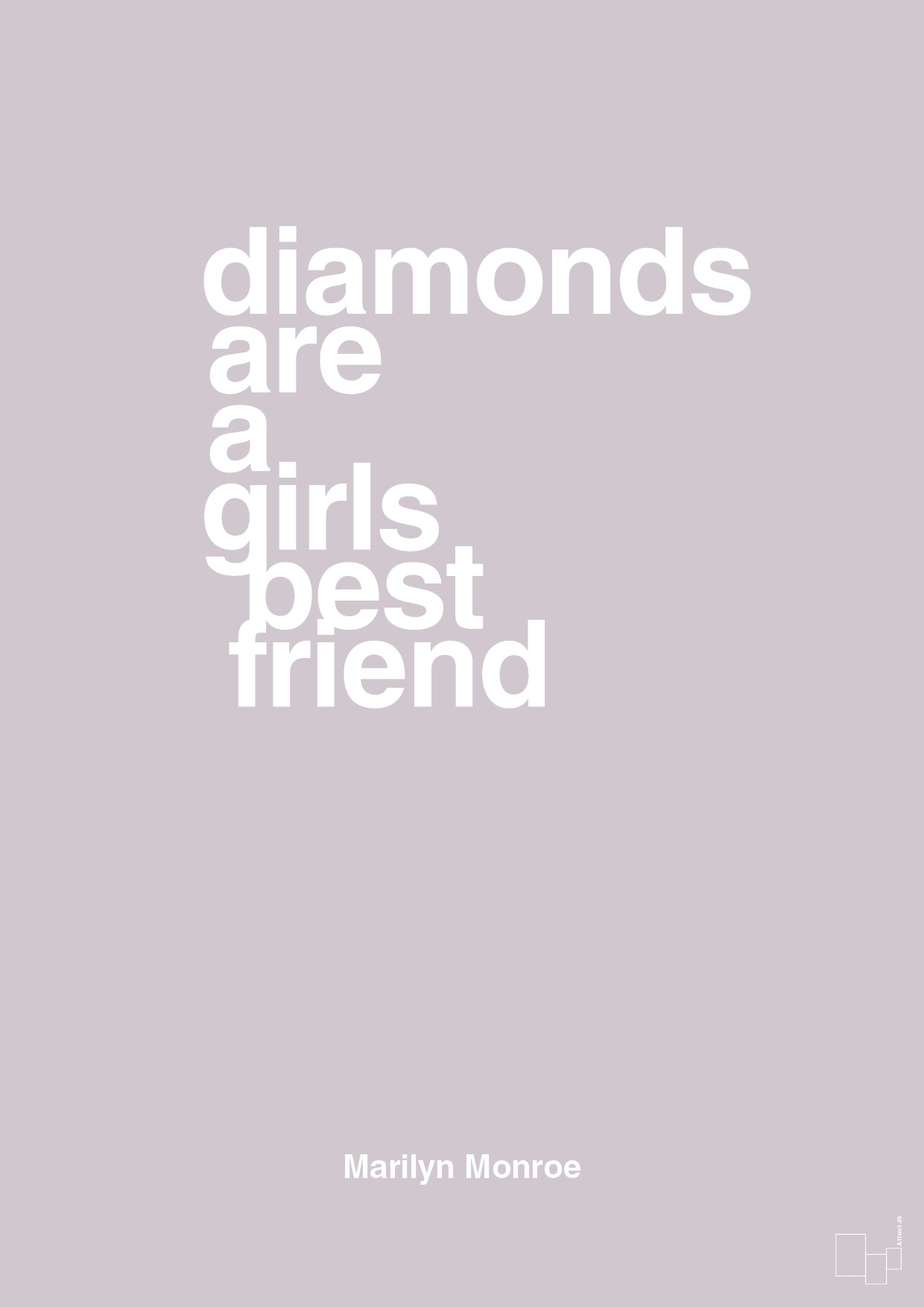 diamonds are a girls best friend - Plakat med Citater i Dusty Lilac