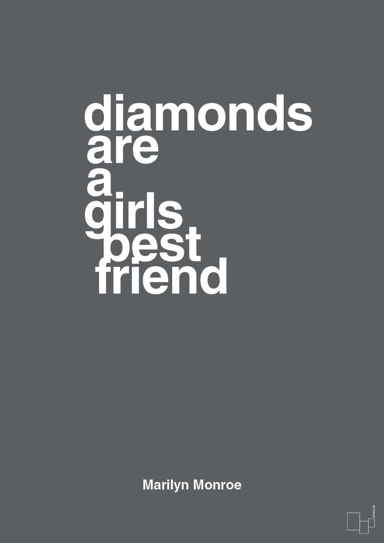 diamonds are a girls best friend - Plakat med Citater i Graphic Charcoal