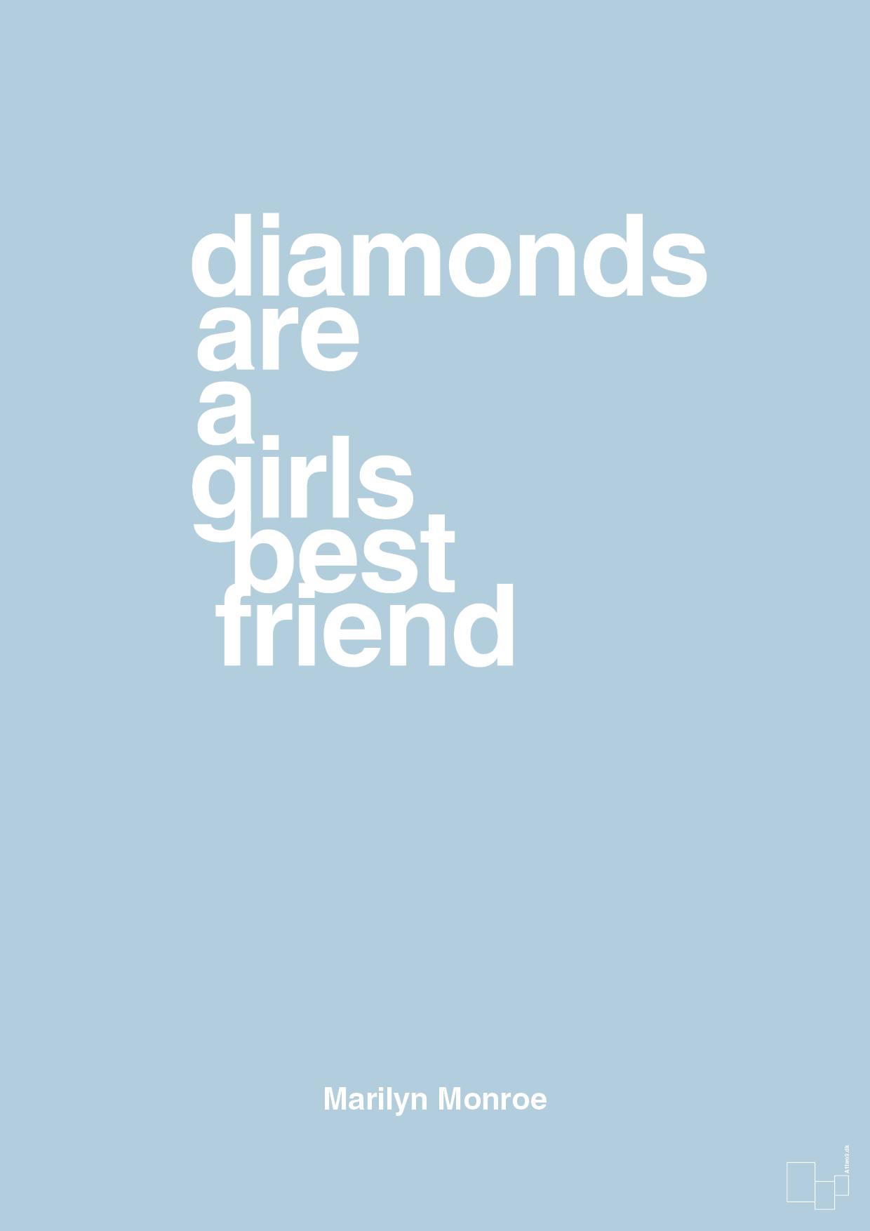 diamonds are a girls best friend - Plakat med Citater i Heavenly Blue