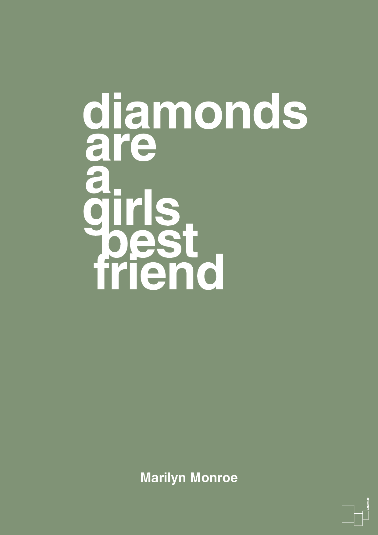 diamonds are a girls best friend - Plakat med Citater i Jade