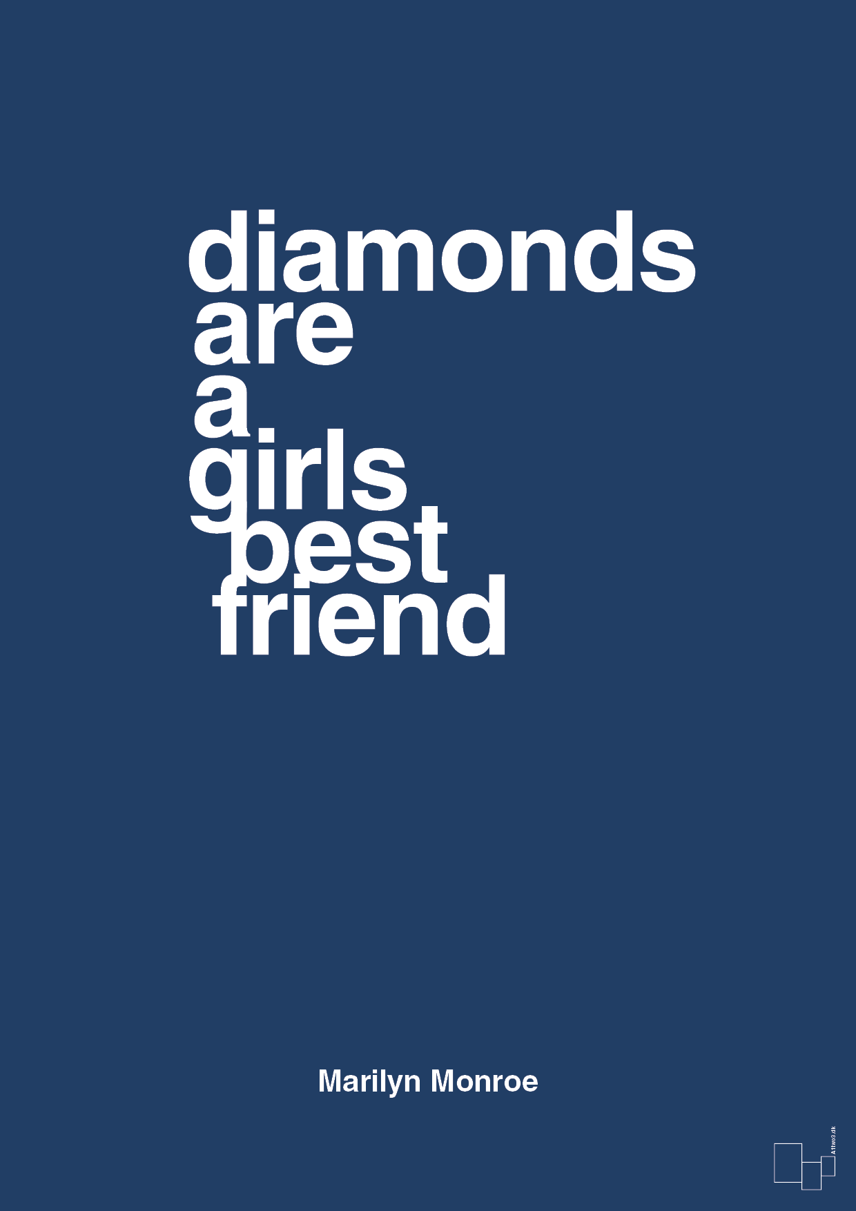 diamonds are a girls best friend - Plakat med Citater i Lapis Blue