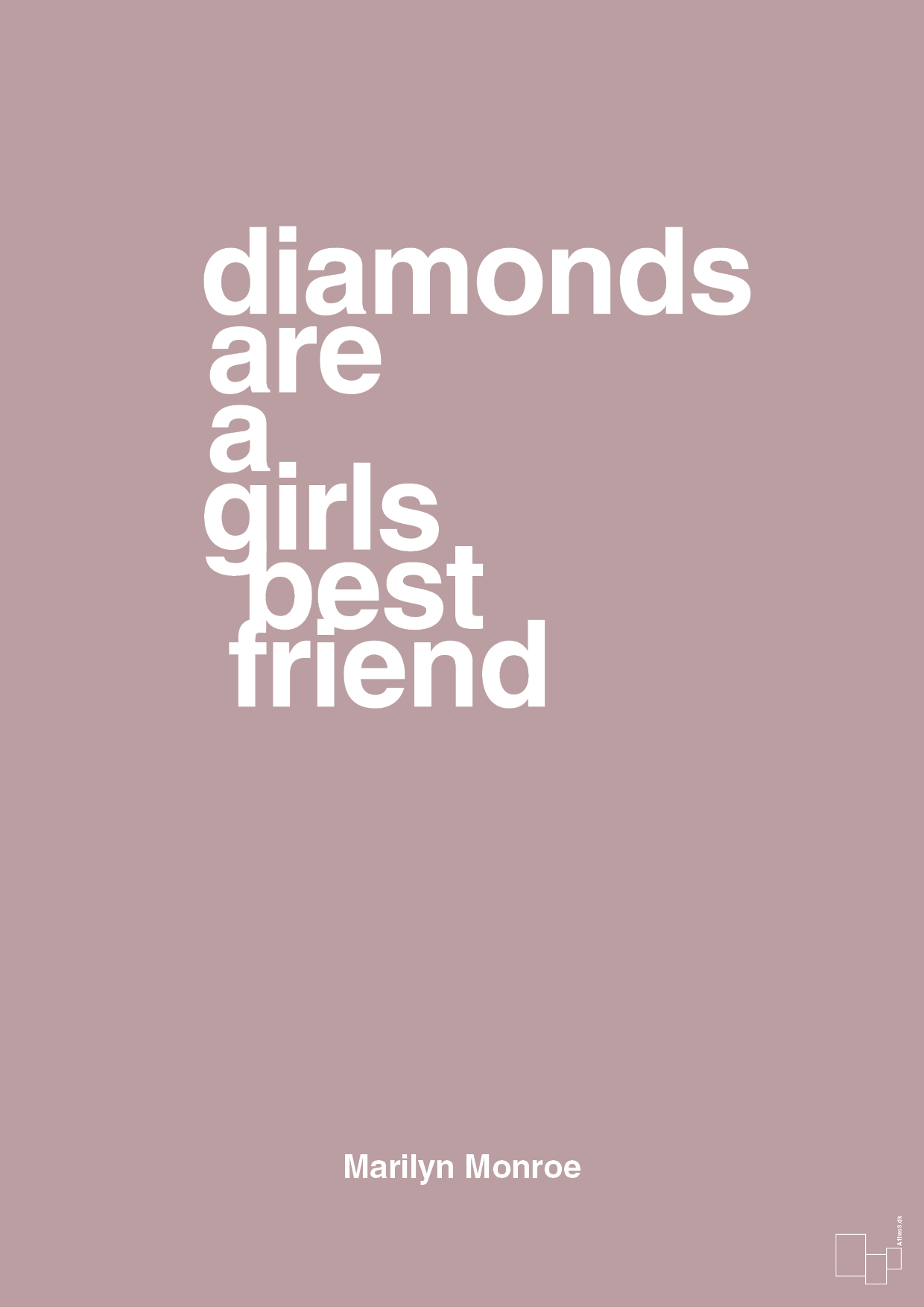 diamonds are a girls best friend - Plakat med Citater i Light Rose
