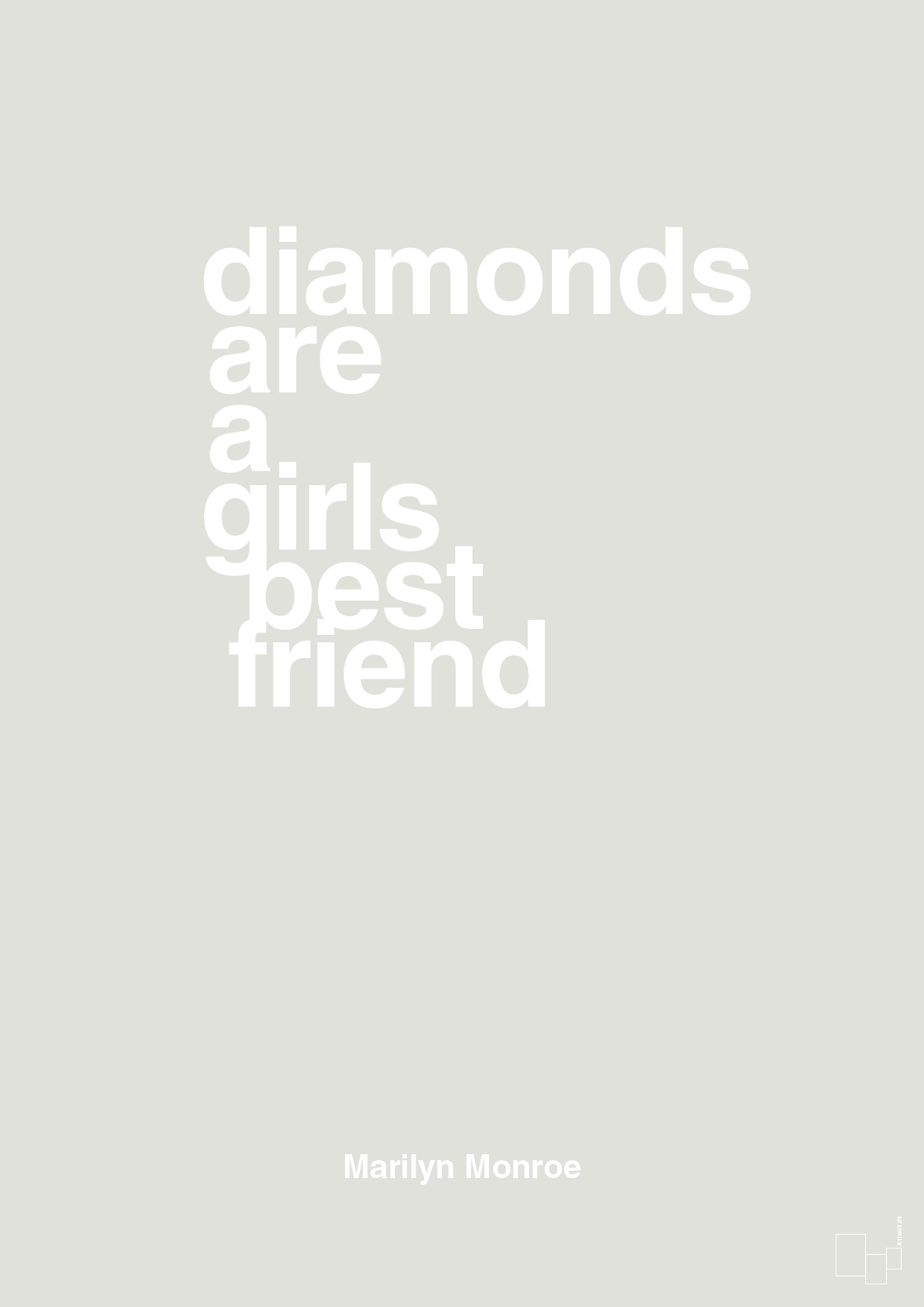 diamonds are a girls best friend - Plakat med Citater i Painters White