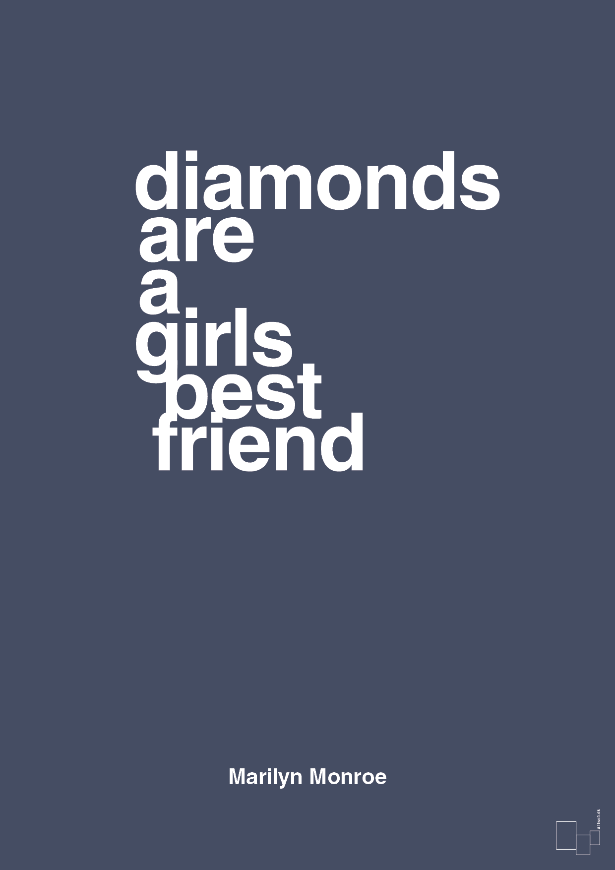 diamonds are a girls best friend - Plakat med Citater i Petrol