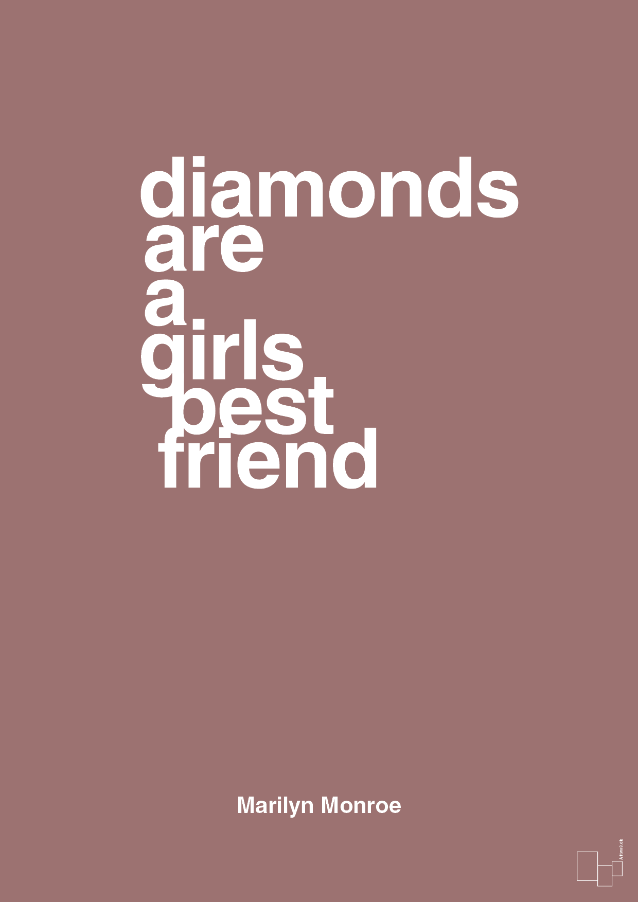 diamonds are a girls best friend - Plakat med Citater i Plum