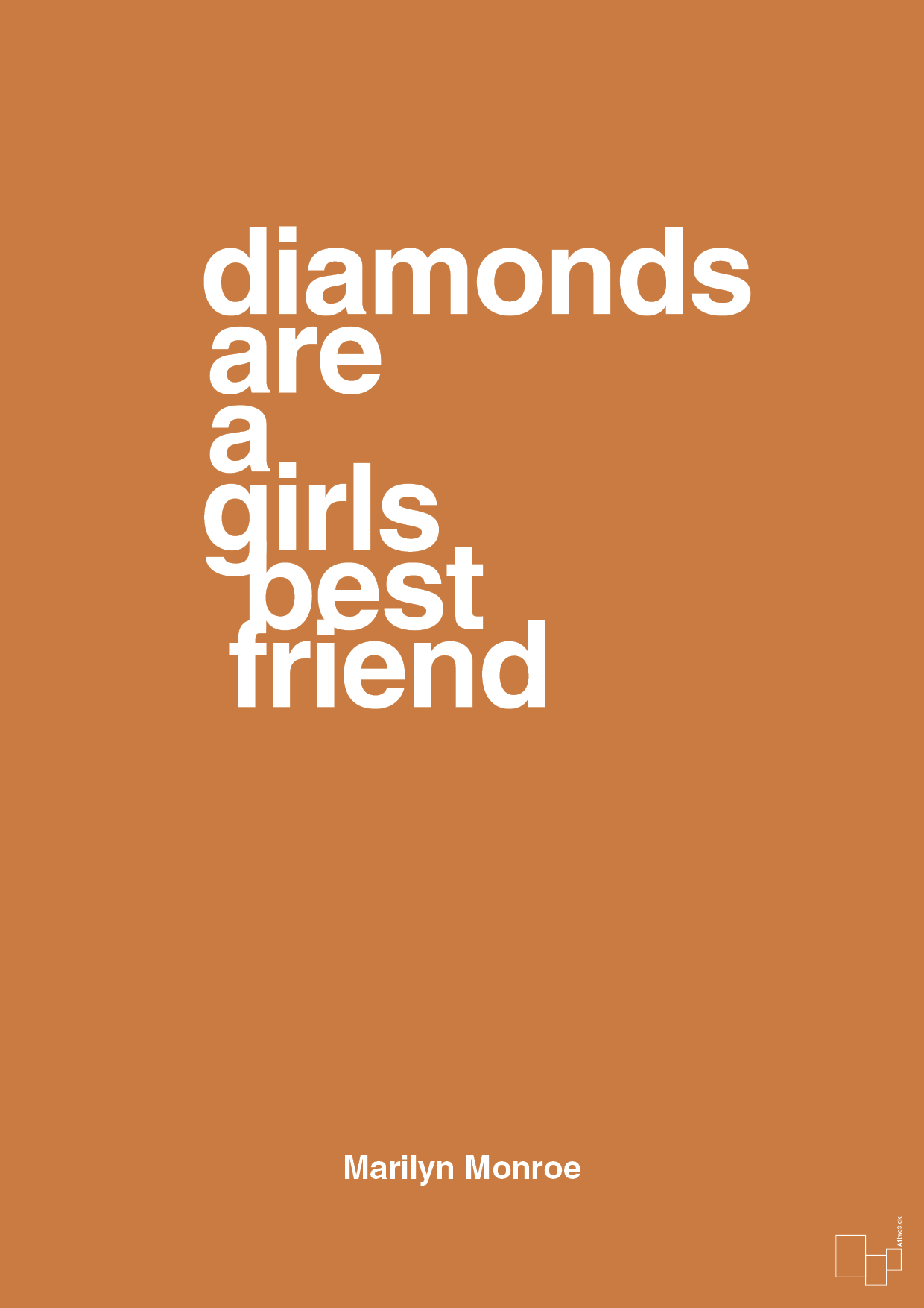 diamonds are a girls best friend - Plakat med Citater i Rumba Orange