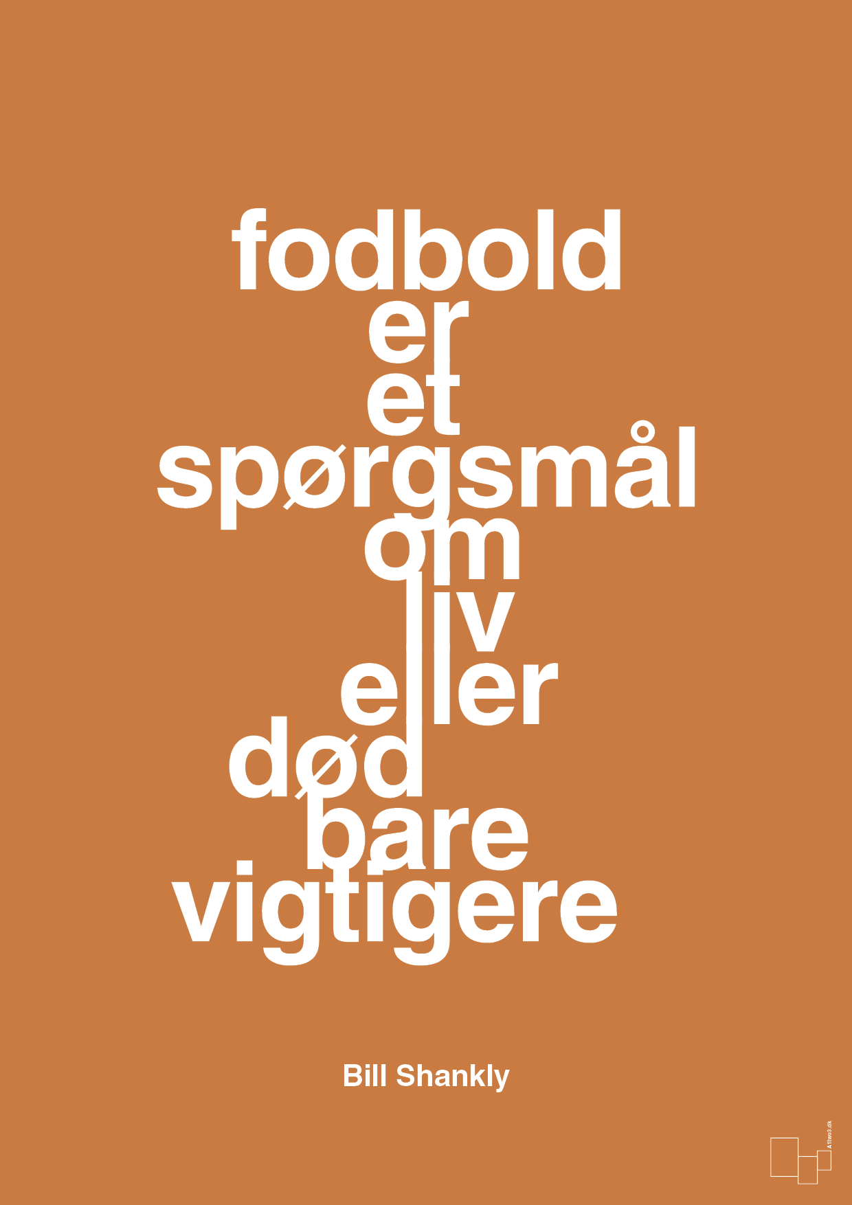 fodbold er et spørgsmål om liv eller død bare vigtigere - Plakat med Citater i Rumba Orange