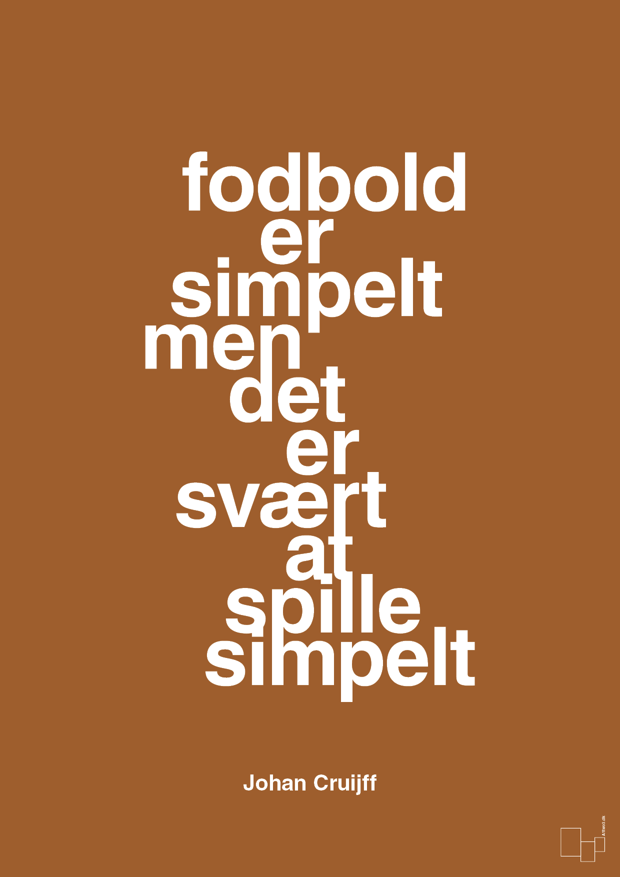 fodbold er simpelt men det er svært at spille simpelt - Plakat med Citater i Cognac