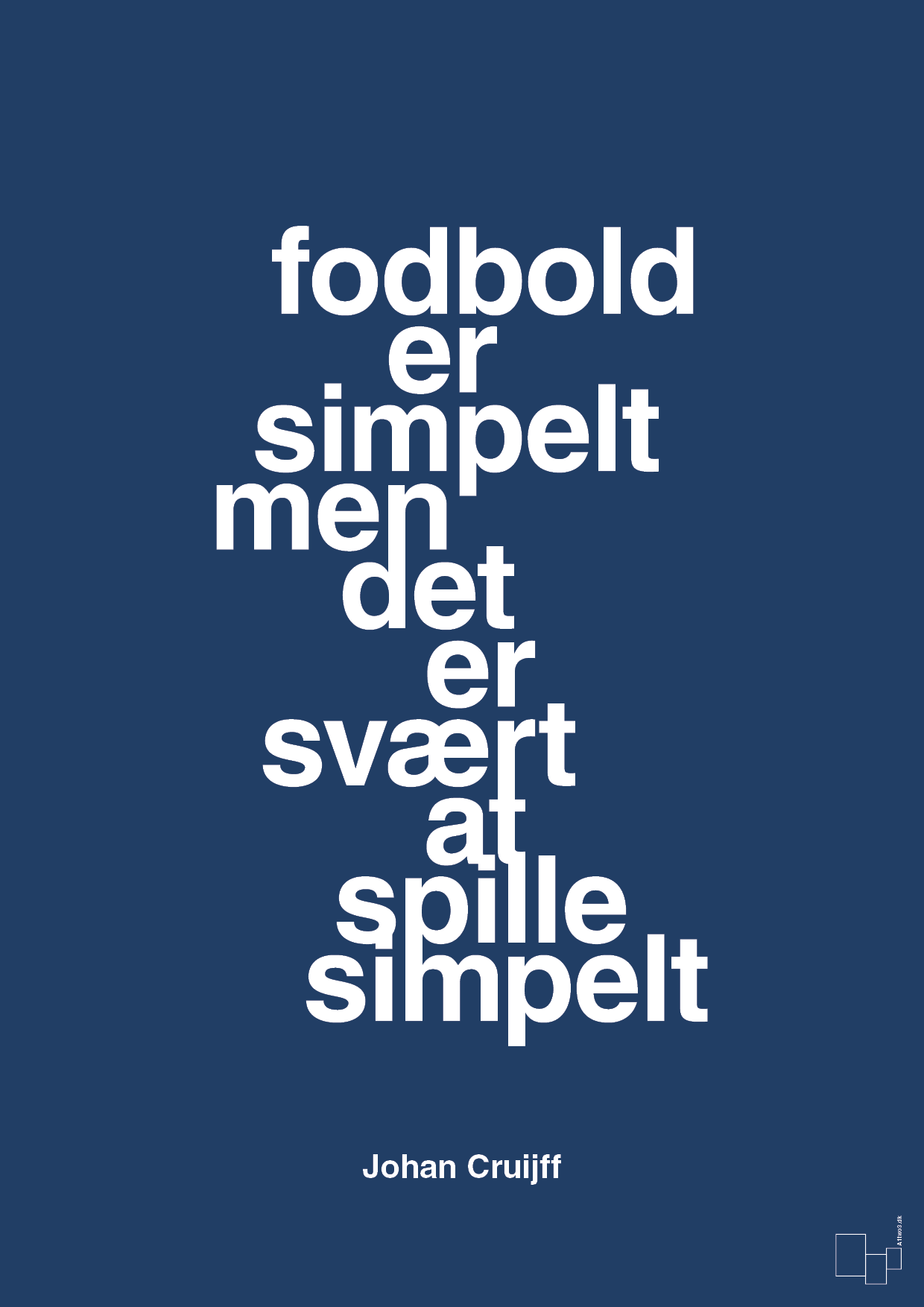 fodbold er simpelt men det er svært at spille simpelt - Plakat med Citater i Lapis Blue