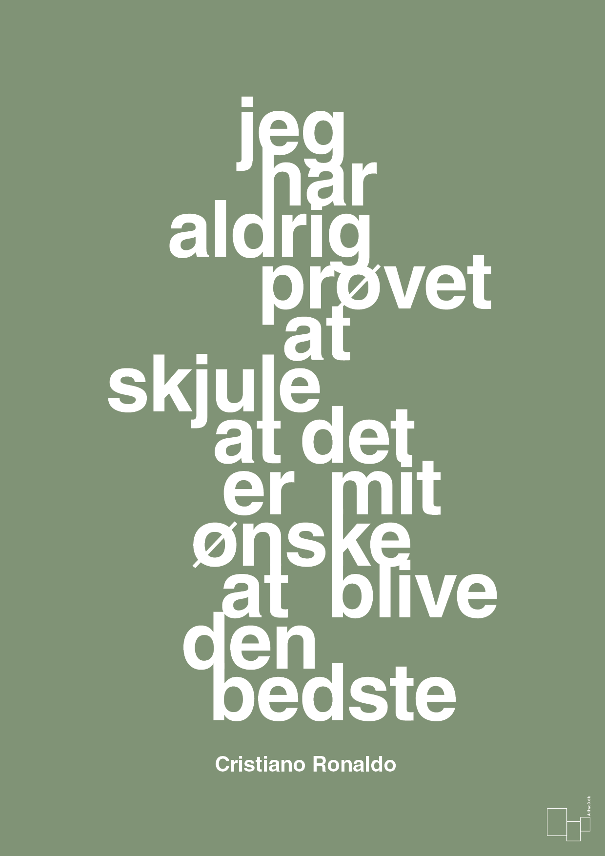 jeg har aldrig prøvet at skjule at det er mit ønske at blive den bedste - Plakat med Citater i Jade