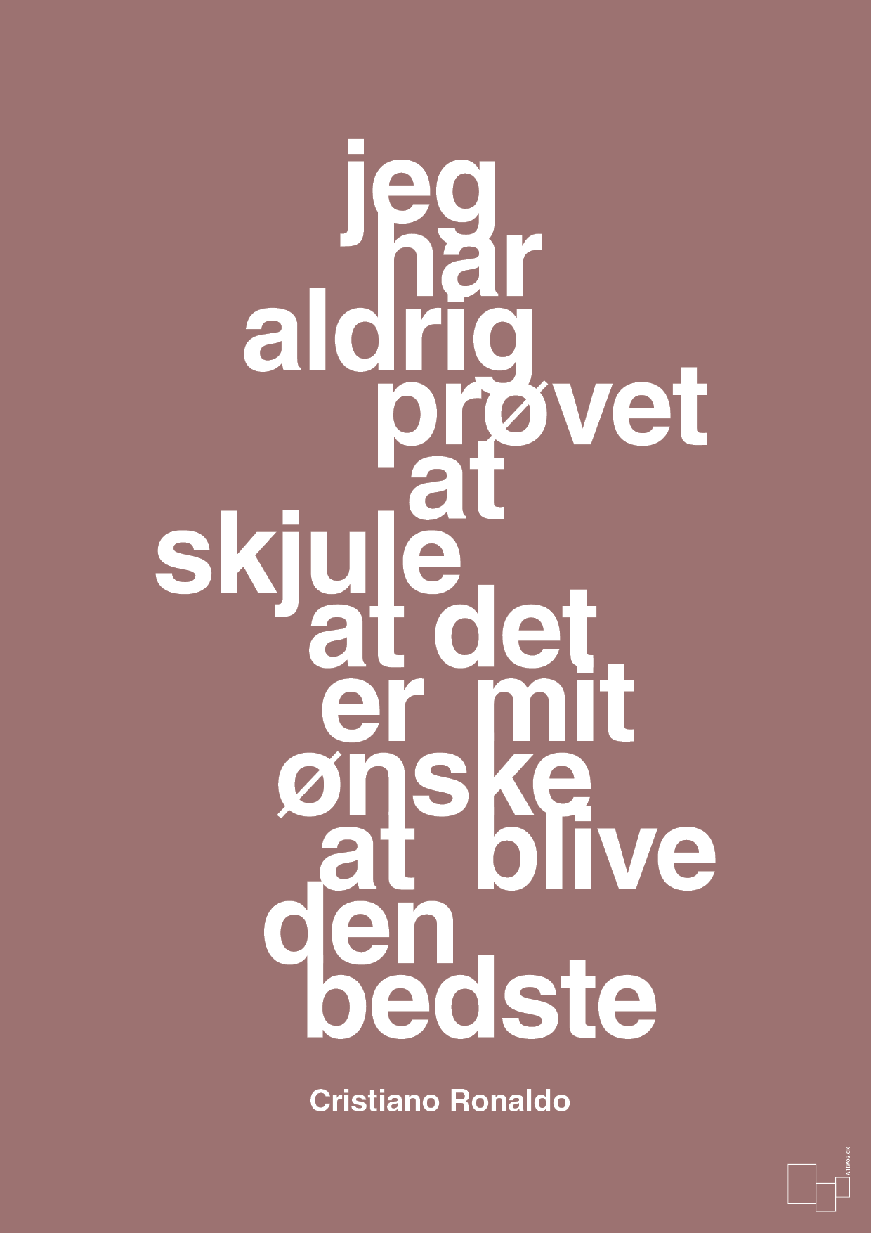 jeg har aldrig prøvet at skjule at det er mit ønske at blive den bedste - Plakat med Citater i Plum