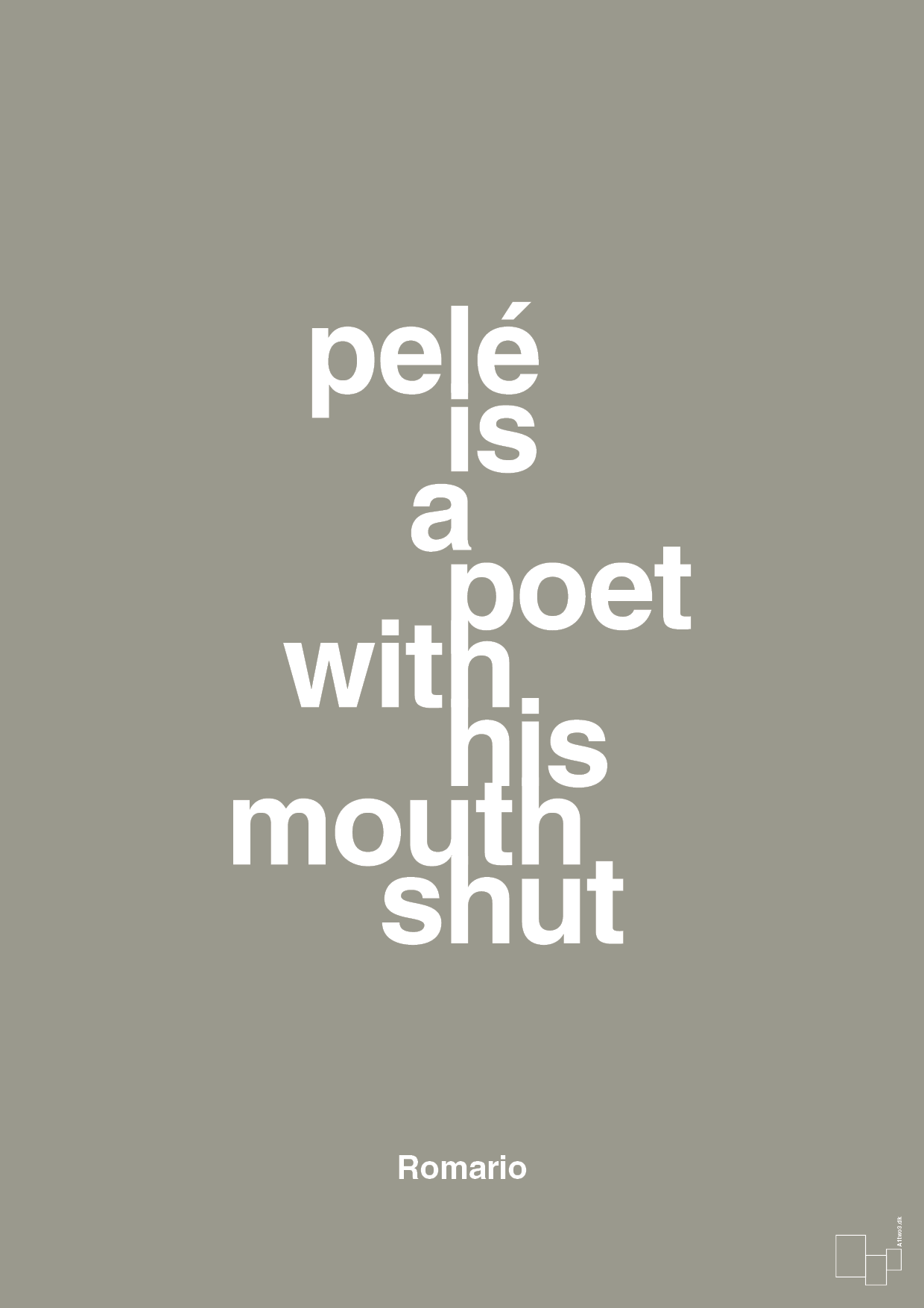 pelé is a poet with his mouth shut - Plakat med Citater i Battleship Gray