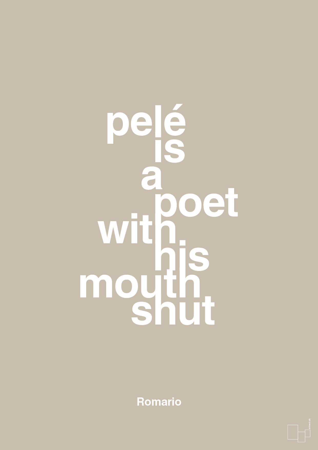 pelé is a poet with his mouth shut - Plakat med Citater i Creamy Mushroom