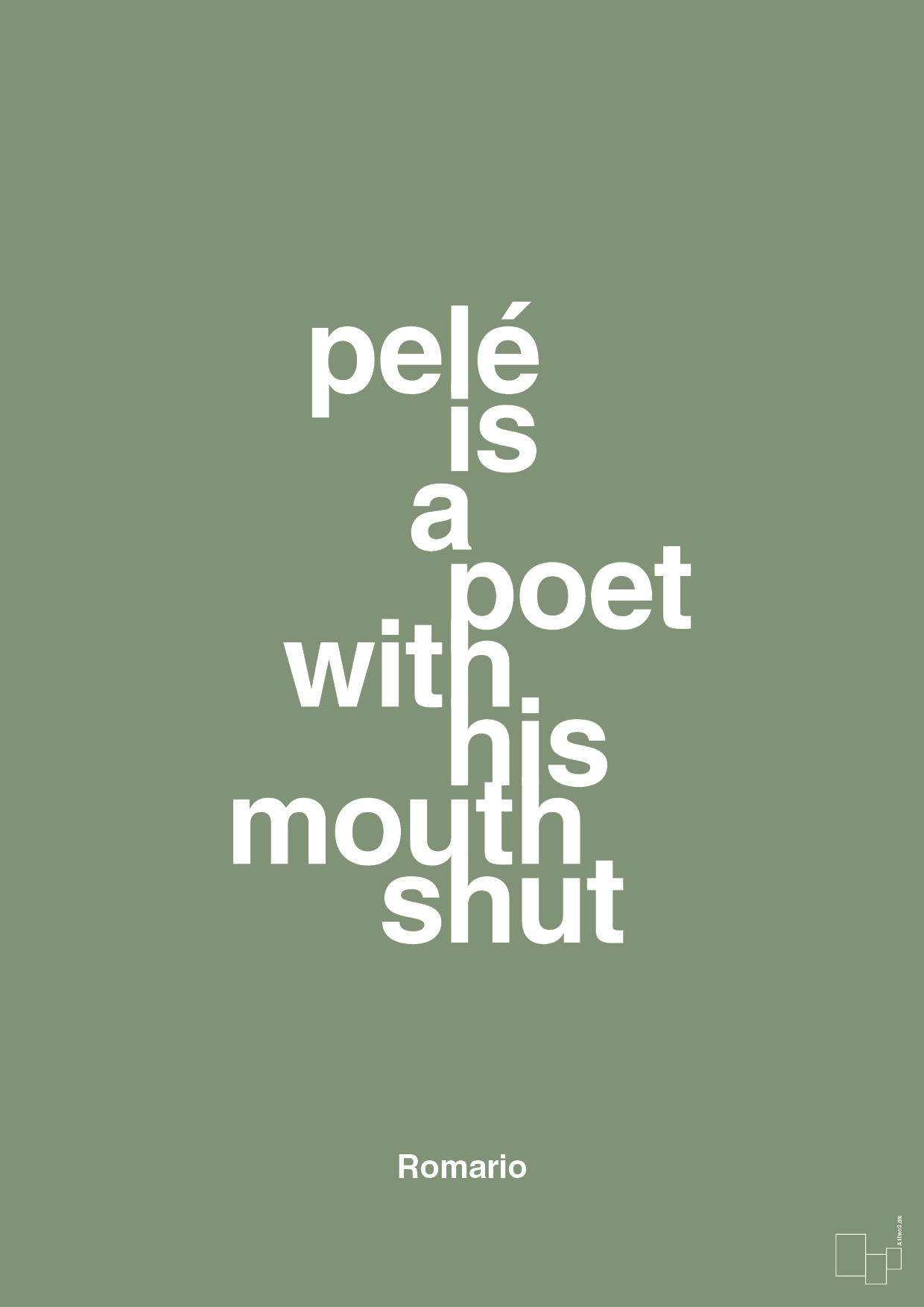 pelé is a poet with his mouth shut - Plakat med Citater i Jade
