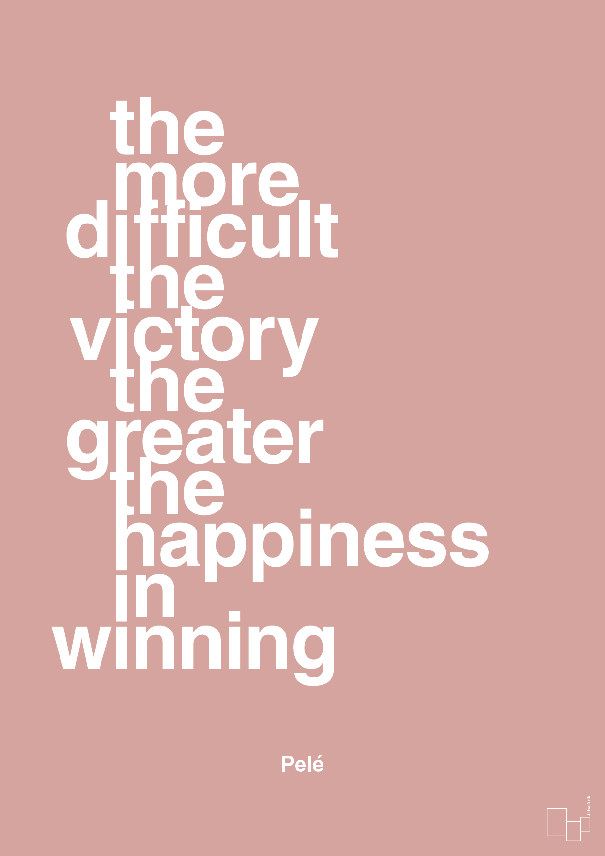 the more difficult the victory the greater the happiness in winning - Plakat med Citater i Bubble Shell