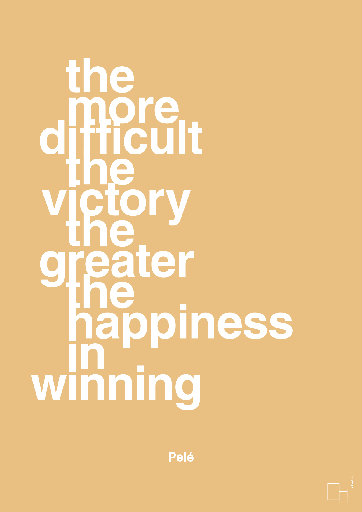 the more difficult the victory the greater the happiness in winning - Plakat med Citater i Charismatic