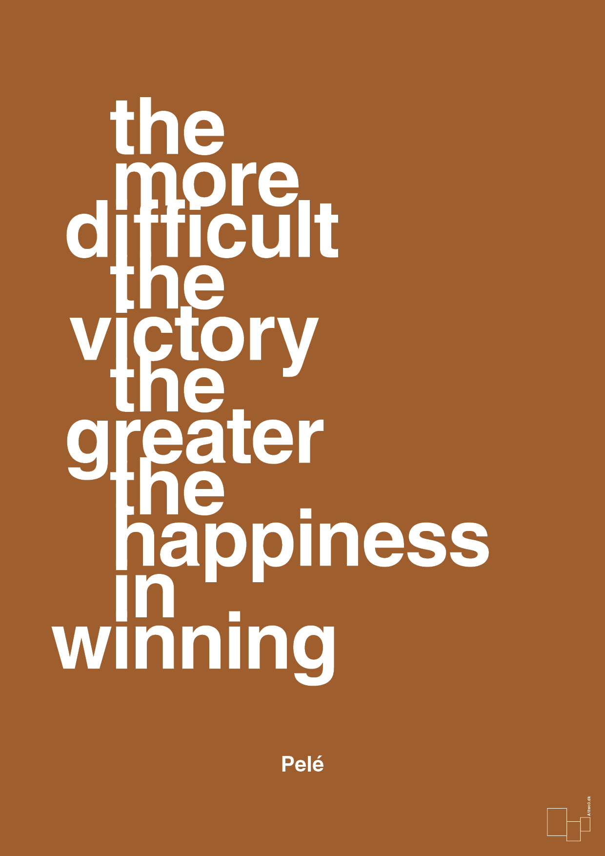 the more difficult the victory the greater the happiness in winning - Plakat med Citater i Cognac