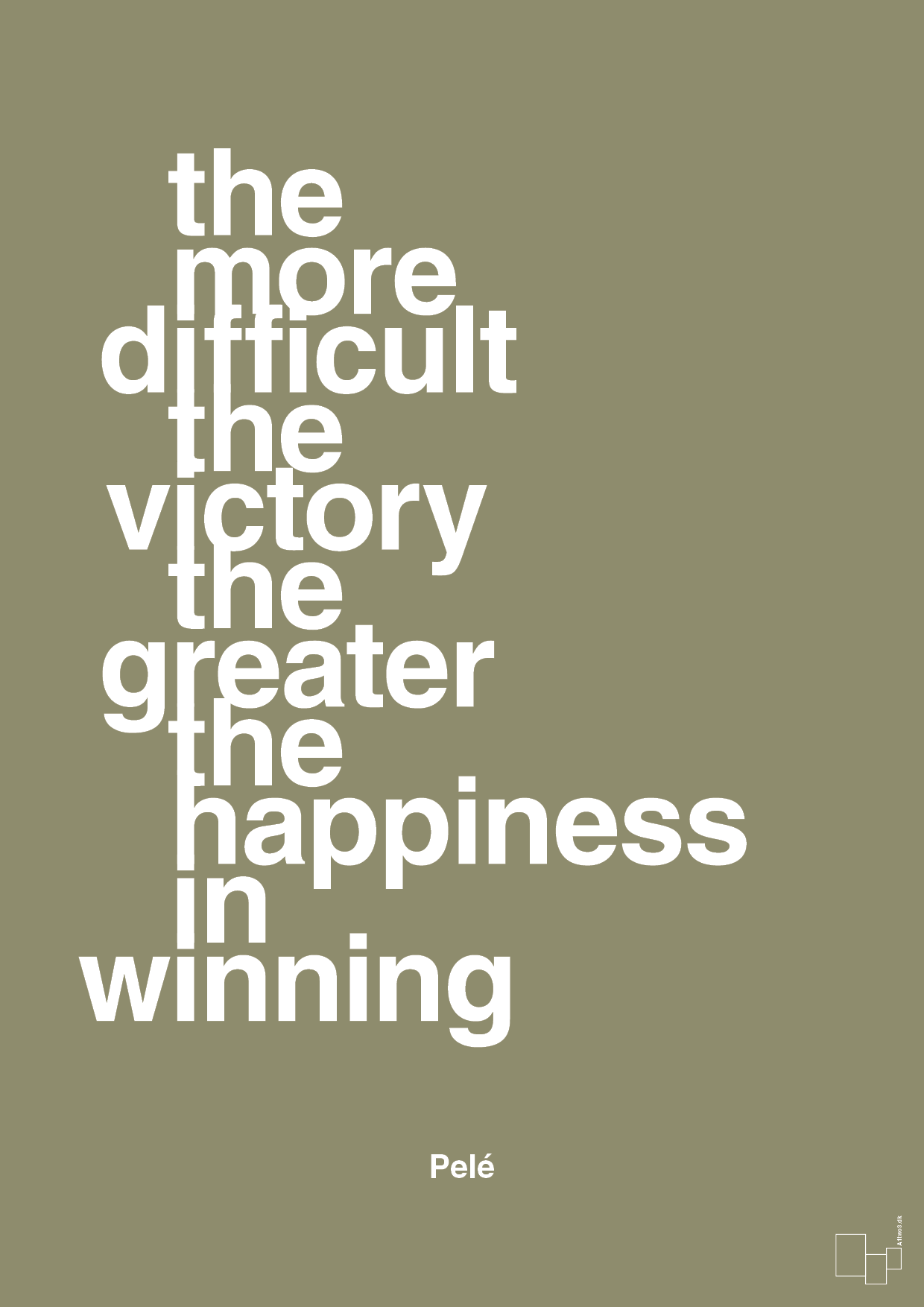 the more difficult the victory the greater the happiness in winning - Plakat med Citater i Misty Forrest