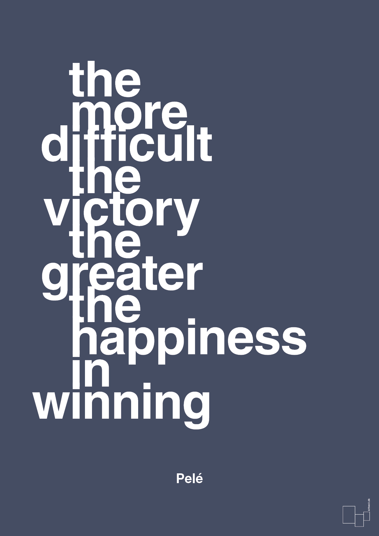 the more difficult the victory the greater the happiness in winning - Plakat med Citater i Petrol