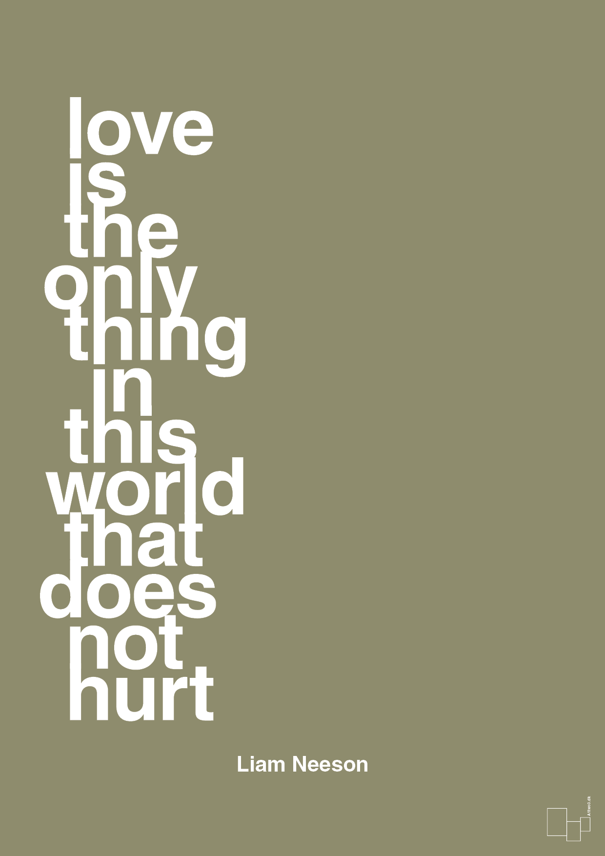 love is the only thing in this world that does not hurt - Plakat med Citater i Misty Forrest