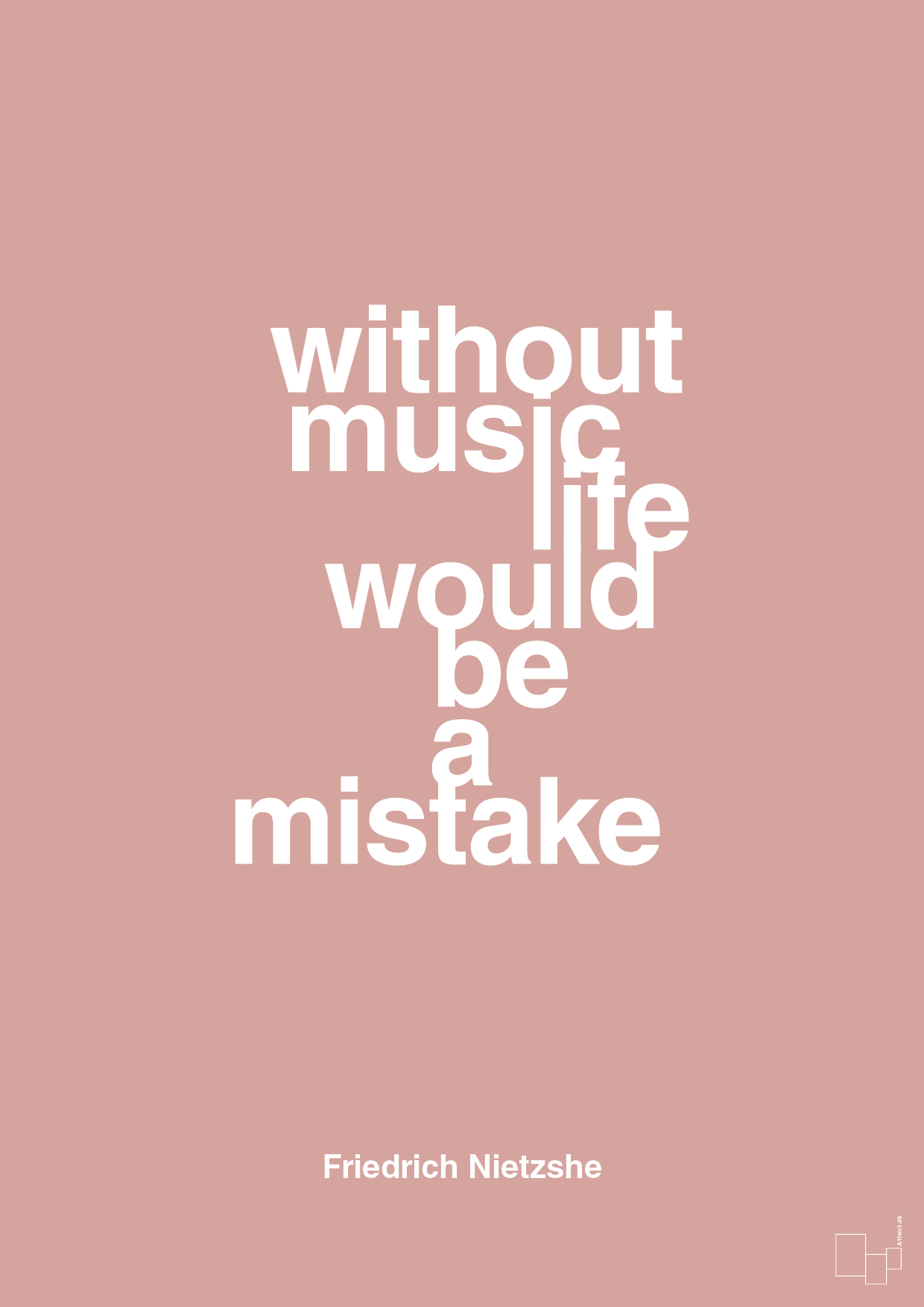 without music life would be a mistake - Plakat med Citater i Bubble Shell