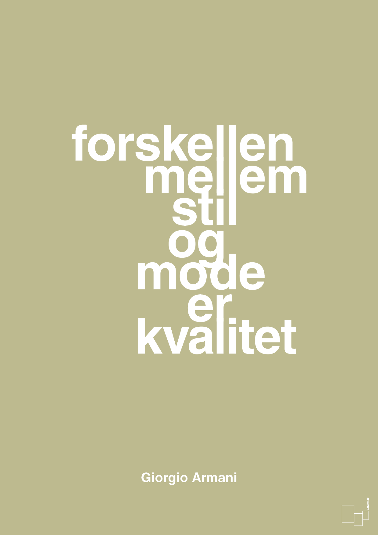 forskellen mellem stil og mode er kvalitet - Plakat med Citater i Back to Nature