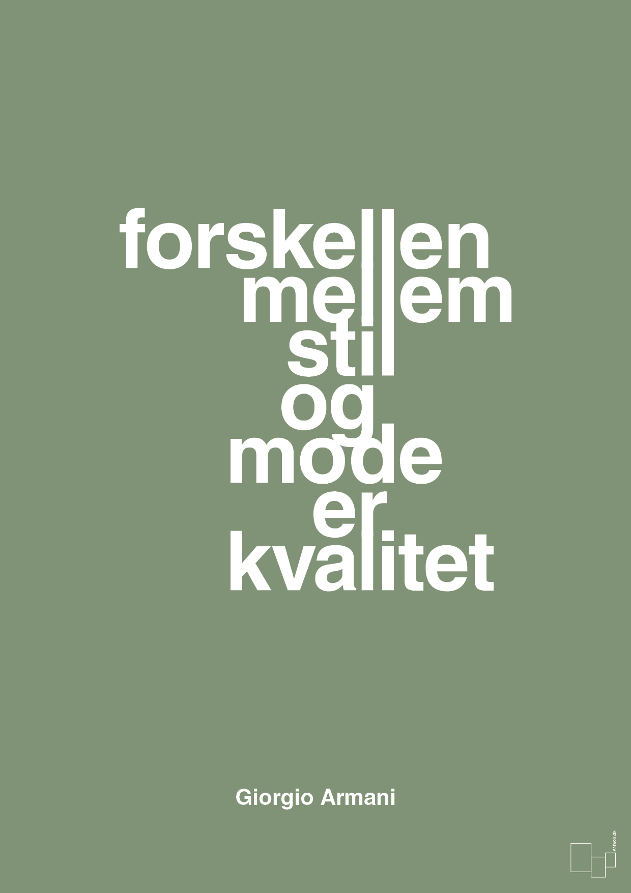 forskellen mellem stil og mode er kvalitet - Plakat med Citater i Jade