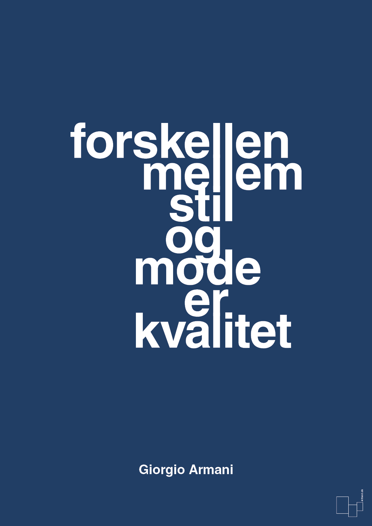 forskellen mellem stil og mode er kvalitet - Plakat med Citater i Lapis Blue