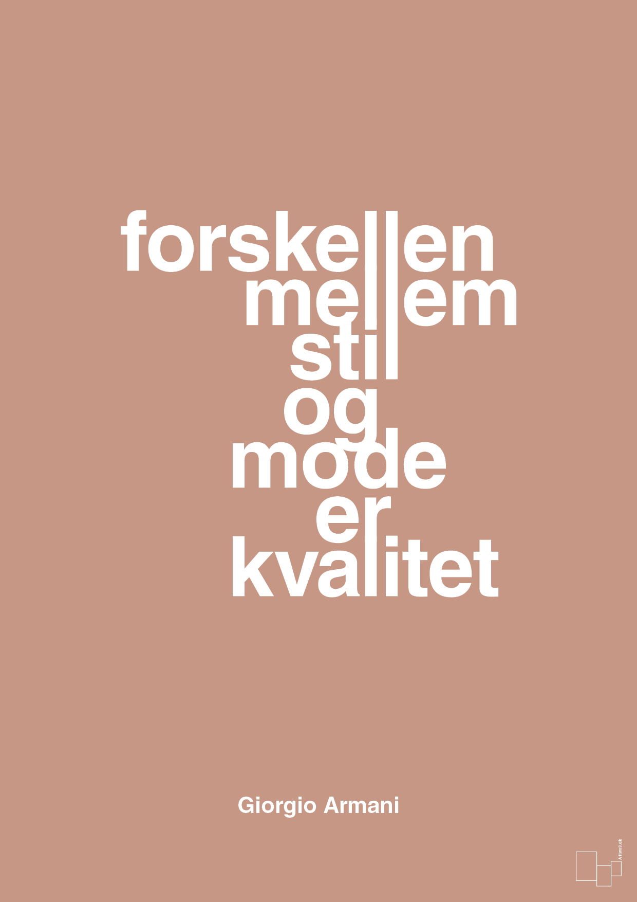 forskellen mellem stil og mode er kvalitet - Plakat med Citater i Powder