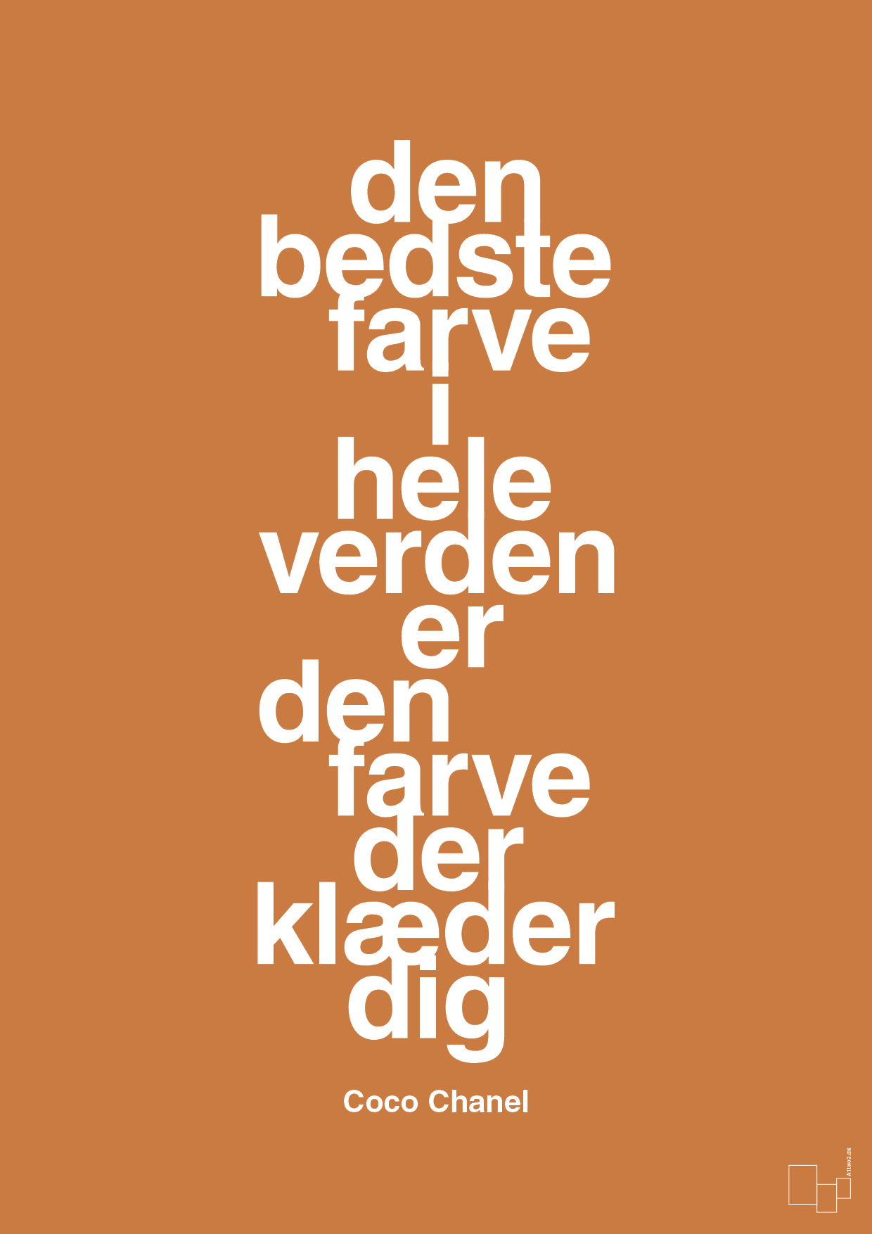 den bedste farve i hele verden er den farve der klæder dig - Plakat med Citater i Rumba Orange