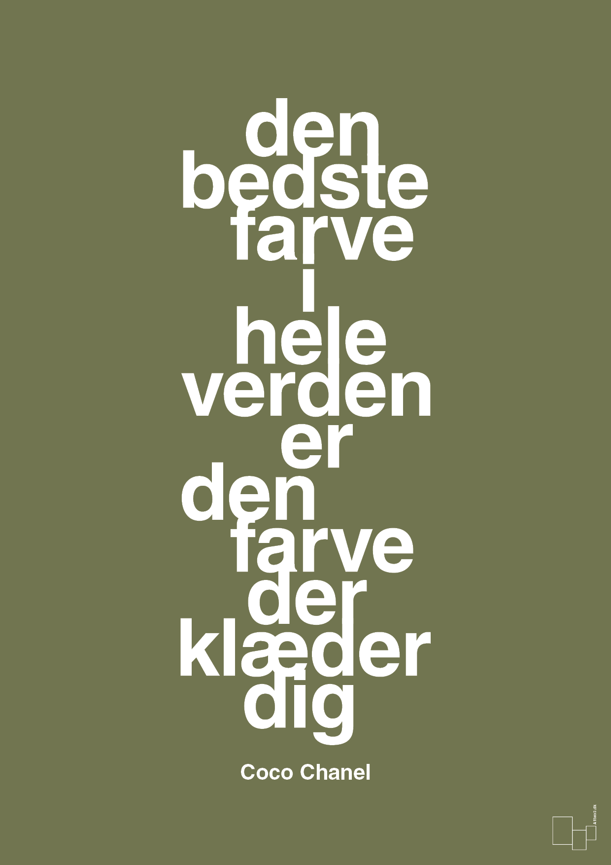 den bedste farve i hele verden er den farve der klæder dig - Plakat med Citater i Secret Meadow