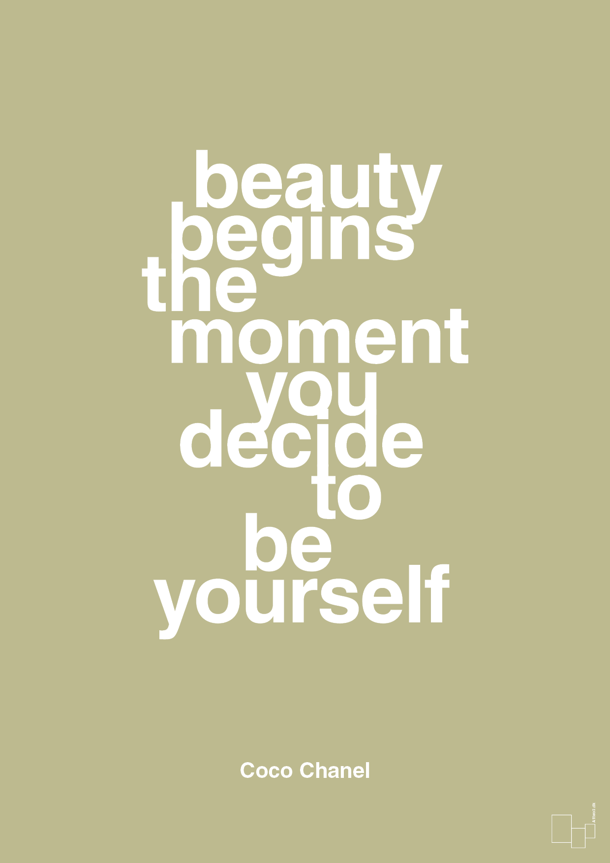 beauty begins the moment you decide to be yourself - Plakat med Citater i Back to Nature