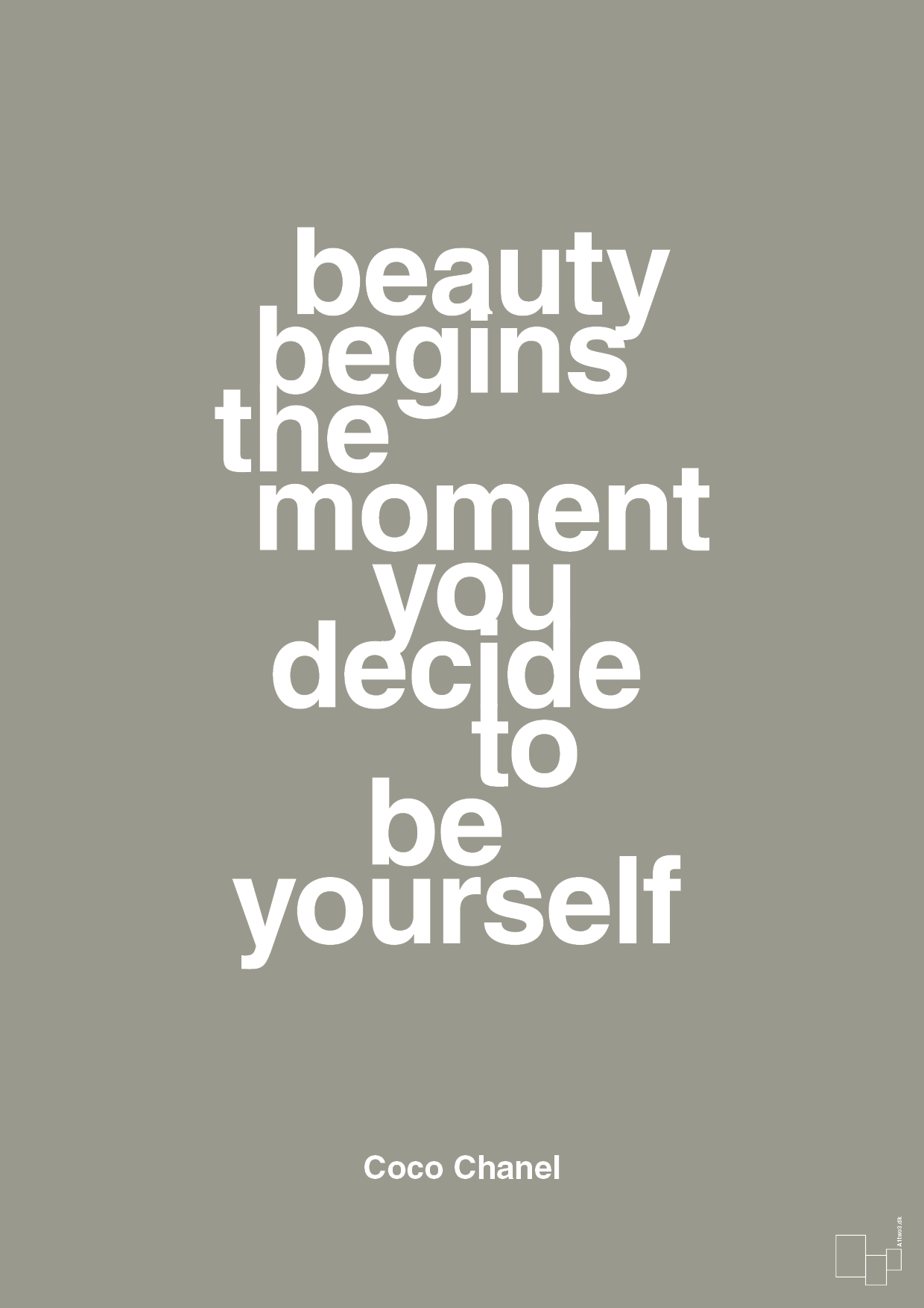 beauty begins the moment you decide to be yourself - Plakat med Citater i Battleship Gray