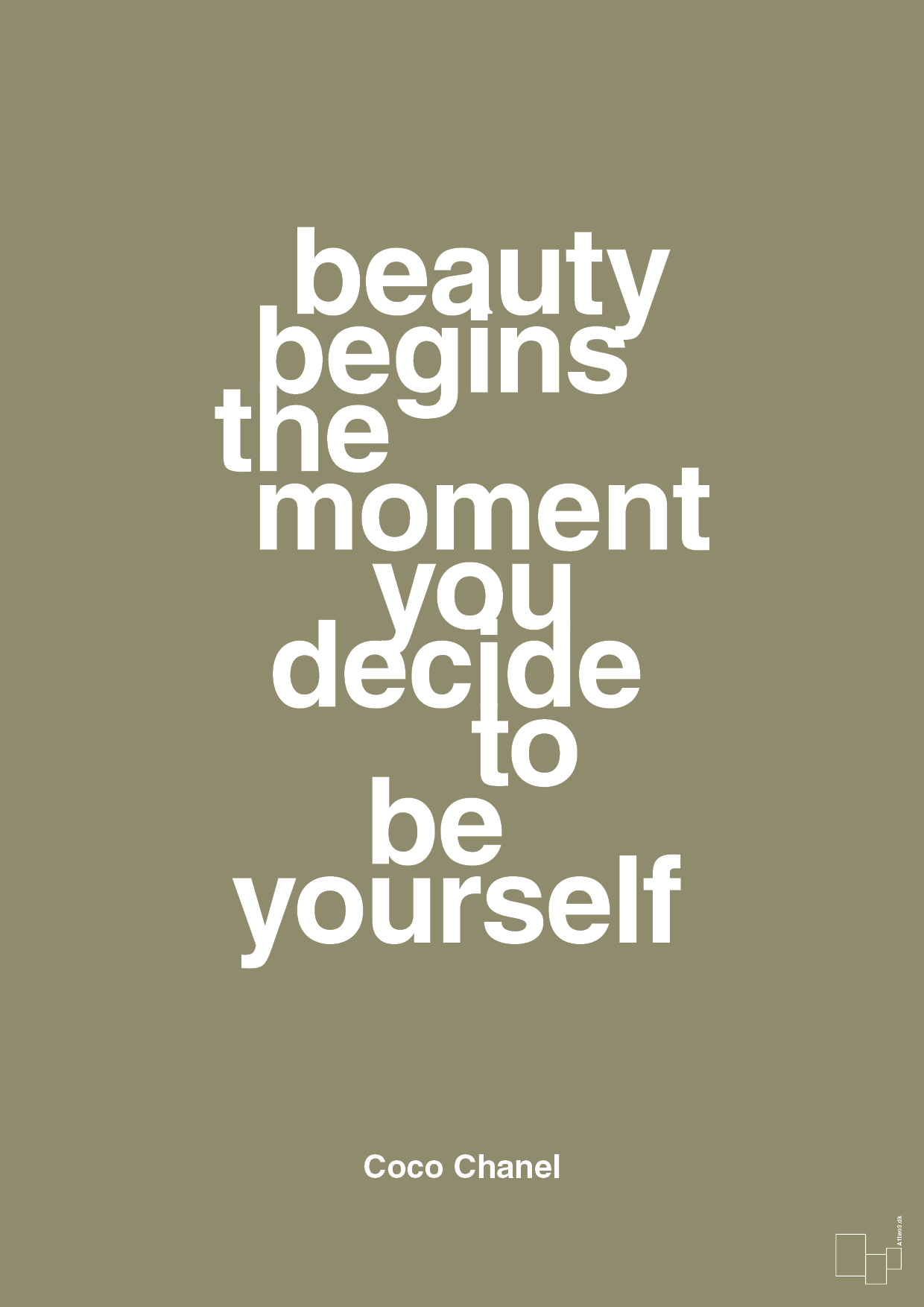 beauty begins the moment you decide to be yourself - Plakat med Citater i Misty Forrest