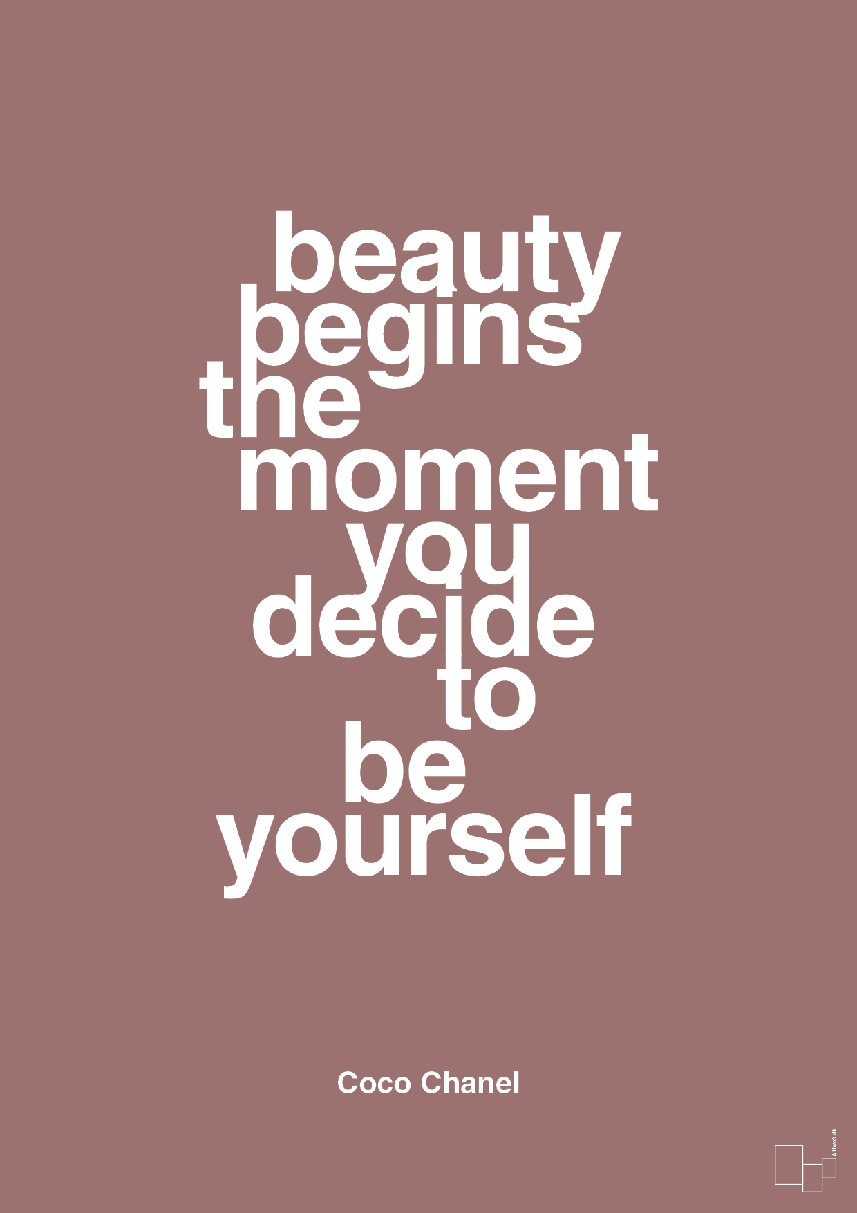 beauty begins the moment you decide to be yourself - Plakat med Citater i Plum