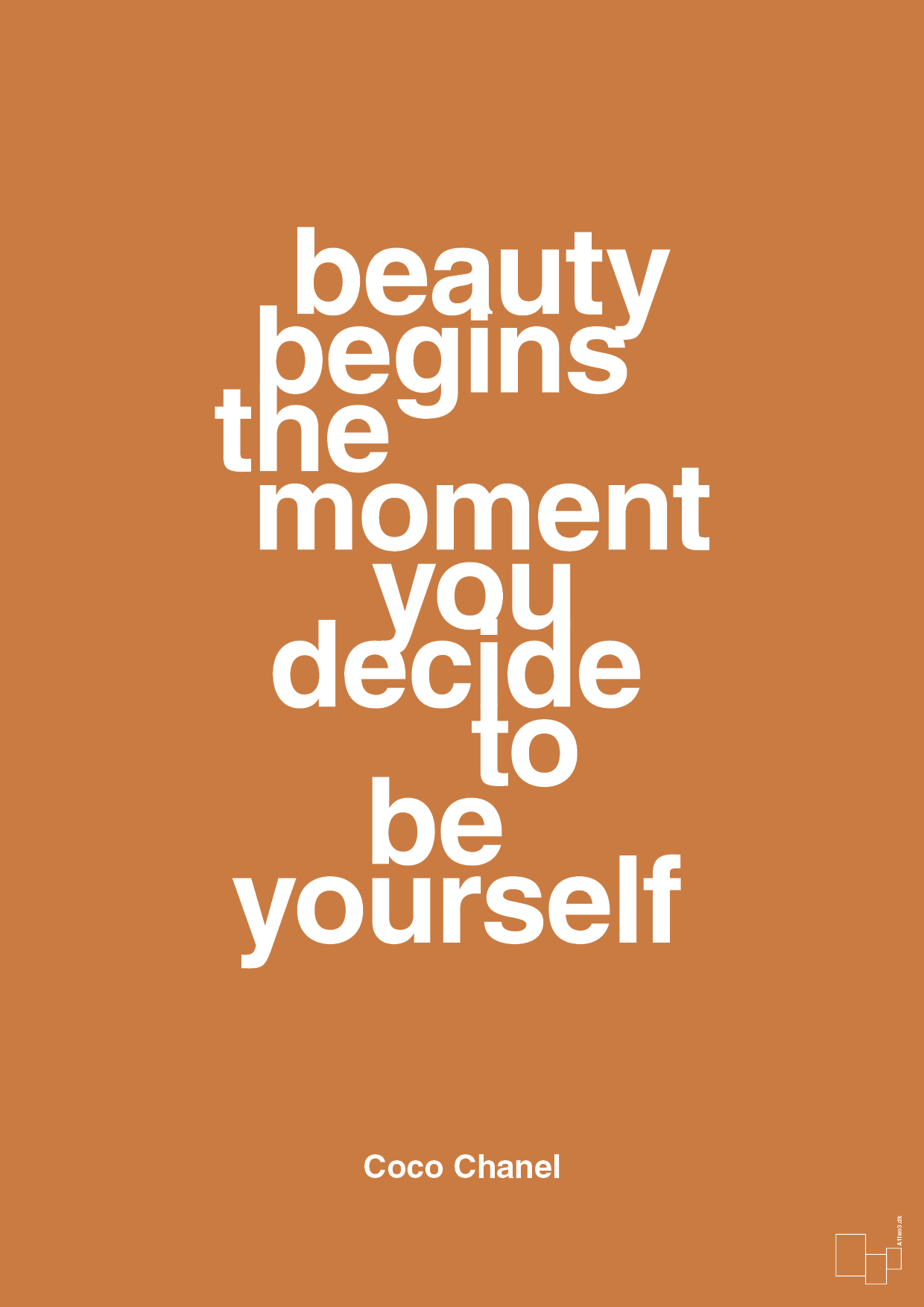 beauty begins the moment you decide to be yourself - Plakat med Citater i Rumba Orange