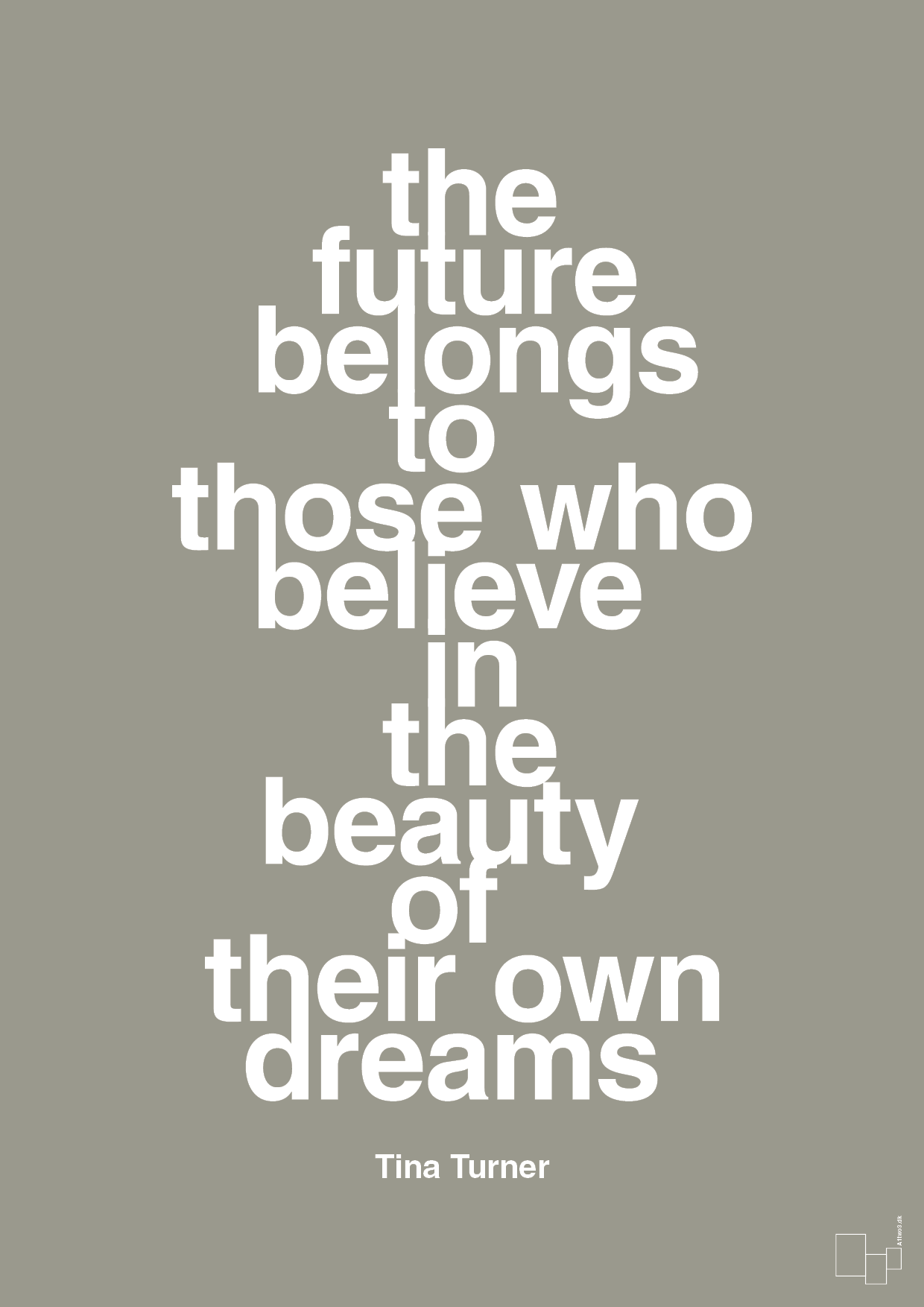 the future belongs to those who believe in the beauty of their own dreams - Plakat med Citater i Battleship Gray
