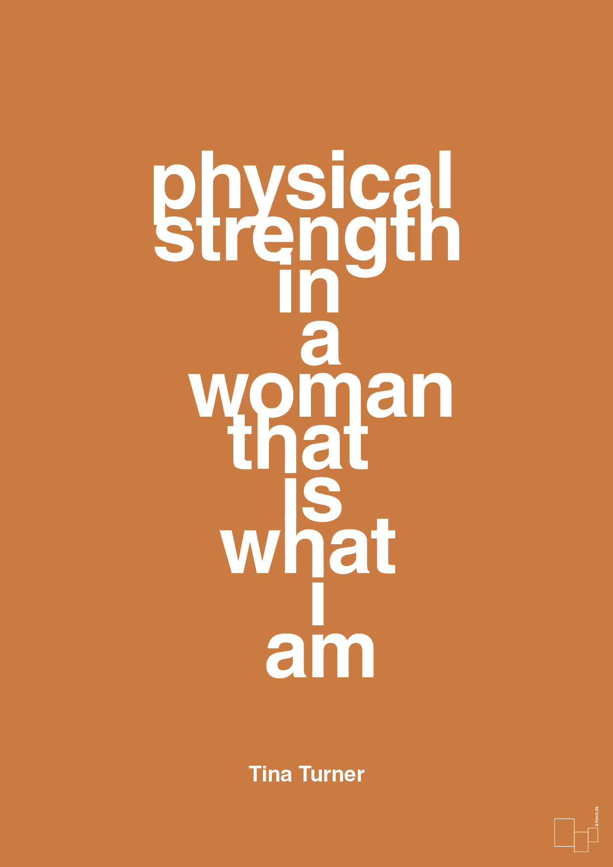 physical strength in a woman that’s what I am - Plakat med Citater i Rumba Orange