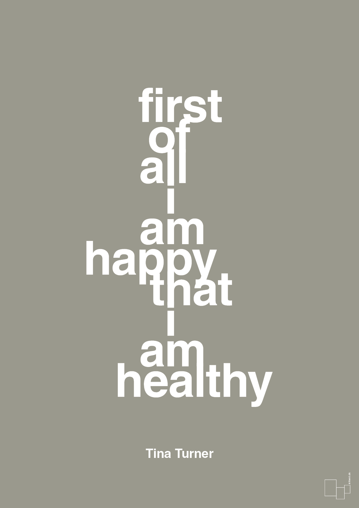 first of all i’m happy that i’m healthy - Plakat med Citater i Battleship Gray