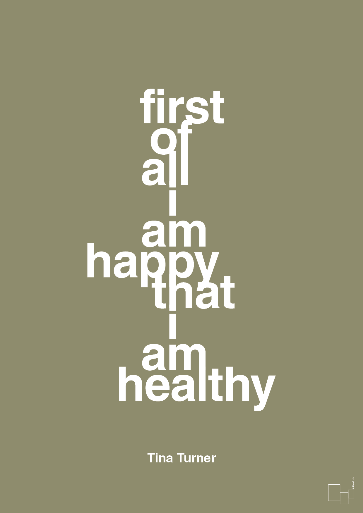 first of all i’m happy that i’m healthy - Plakat med Citater i Misty Forrest
