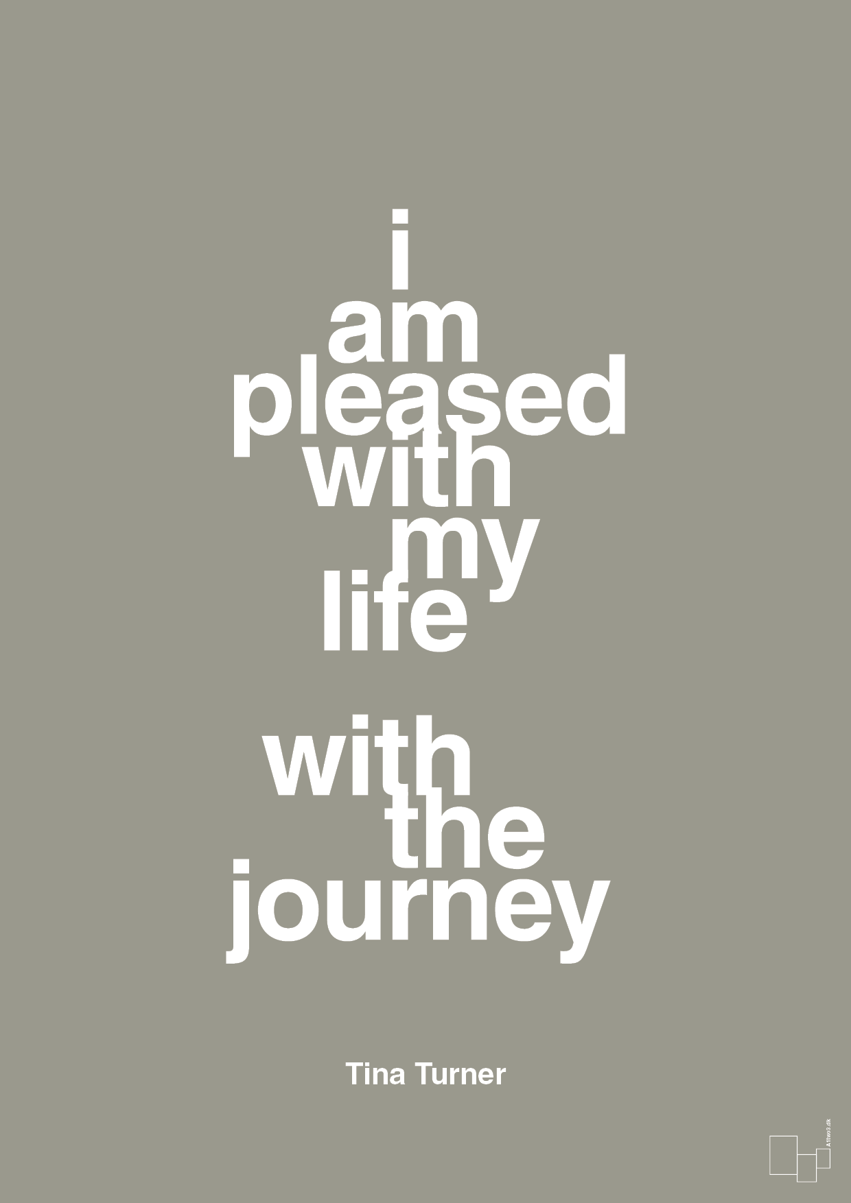 i am pleased with my life with the journey - Plakat med Citater i Battleship Gray