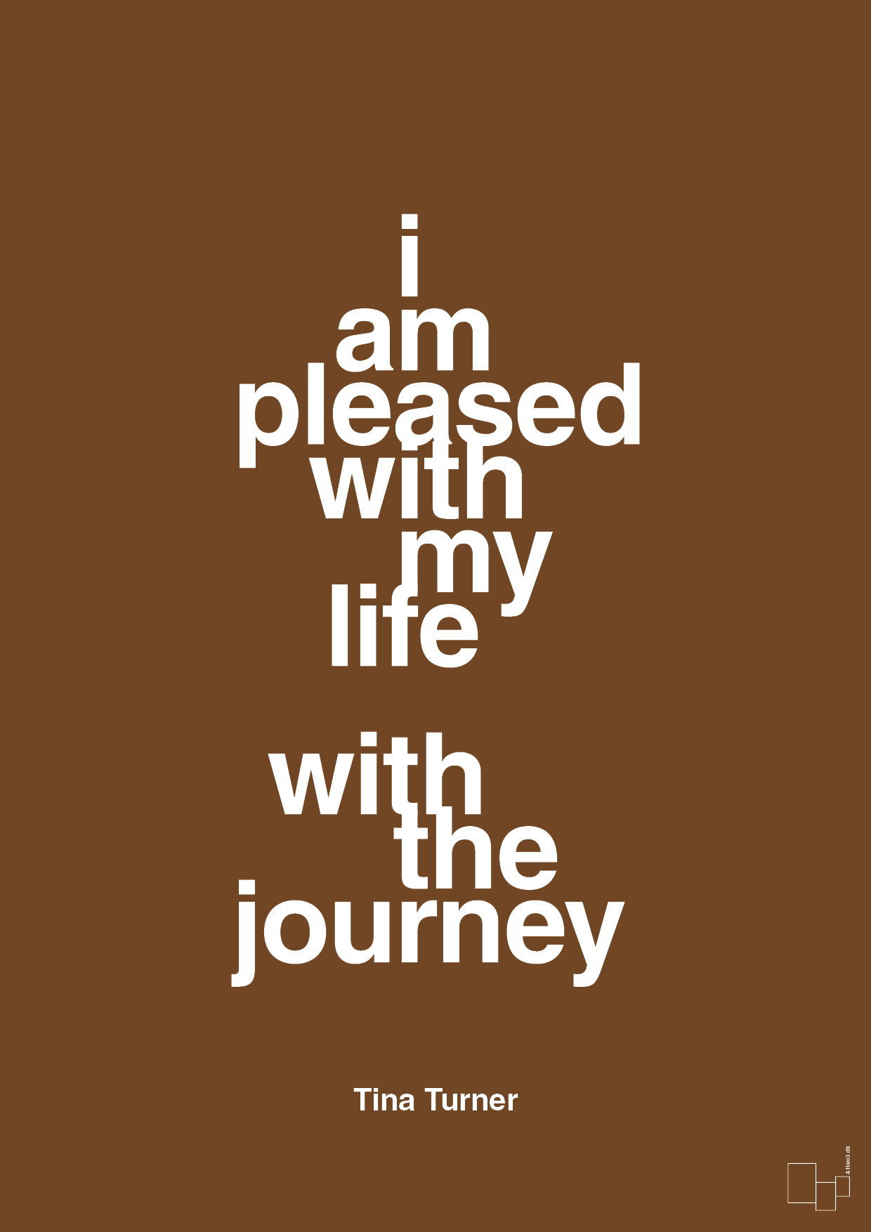 i am pleased with my life with the journey - Plakat med Citater i Dark Brown