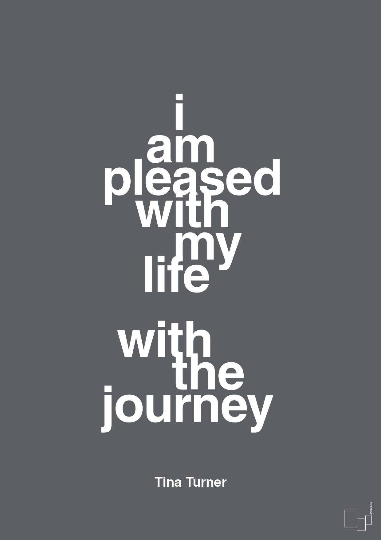 i am pleased with my life with the journey - Plakat med Citater i Graphic Charcoal